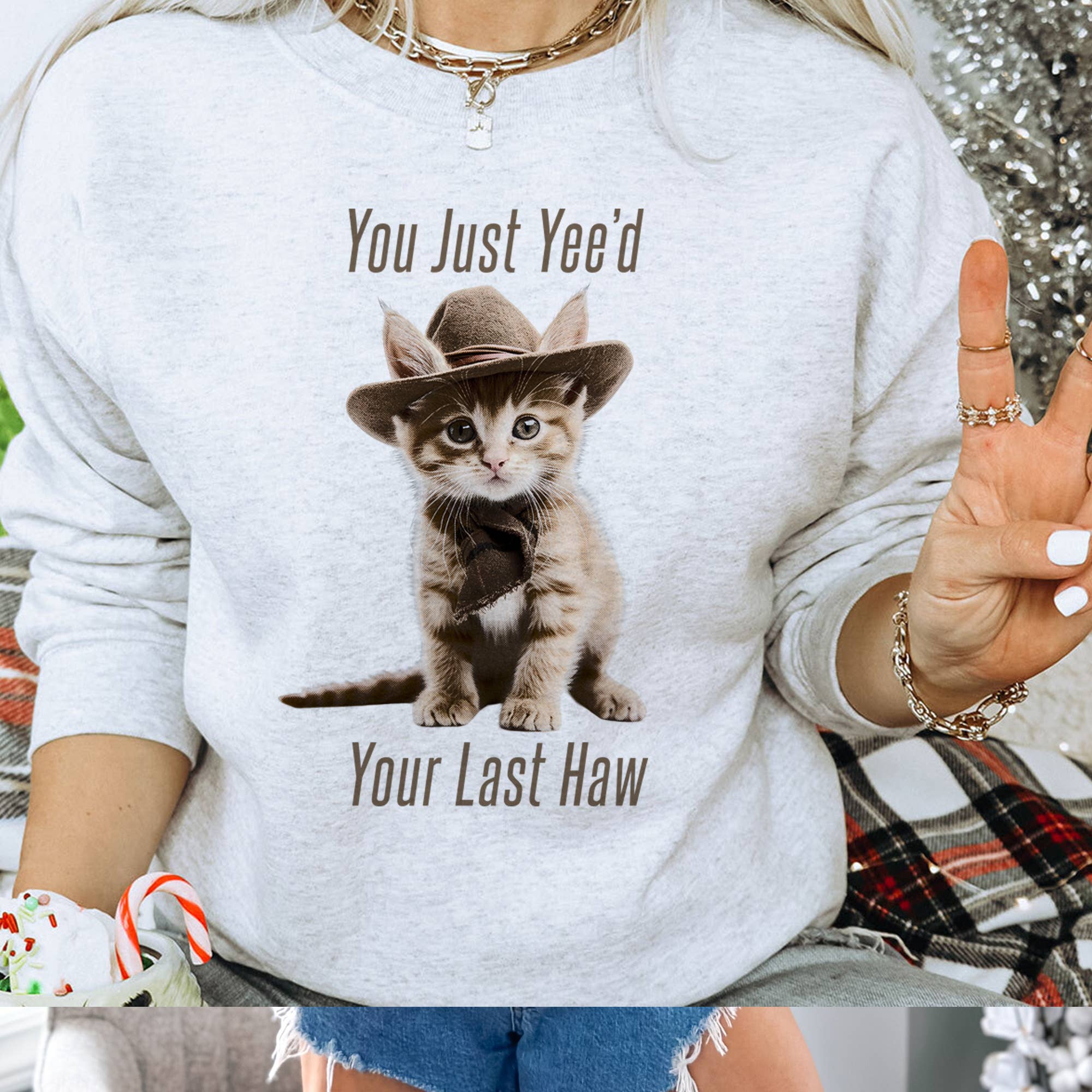 Yee'd Your Last Haw - Funny Cowboy Cat Meme Sweatshirt T-Shirts, Hoodie | PodTeesHub.com