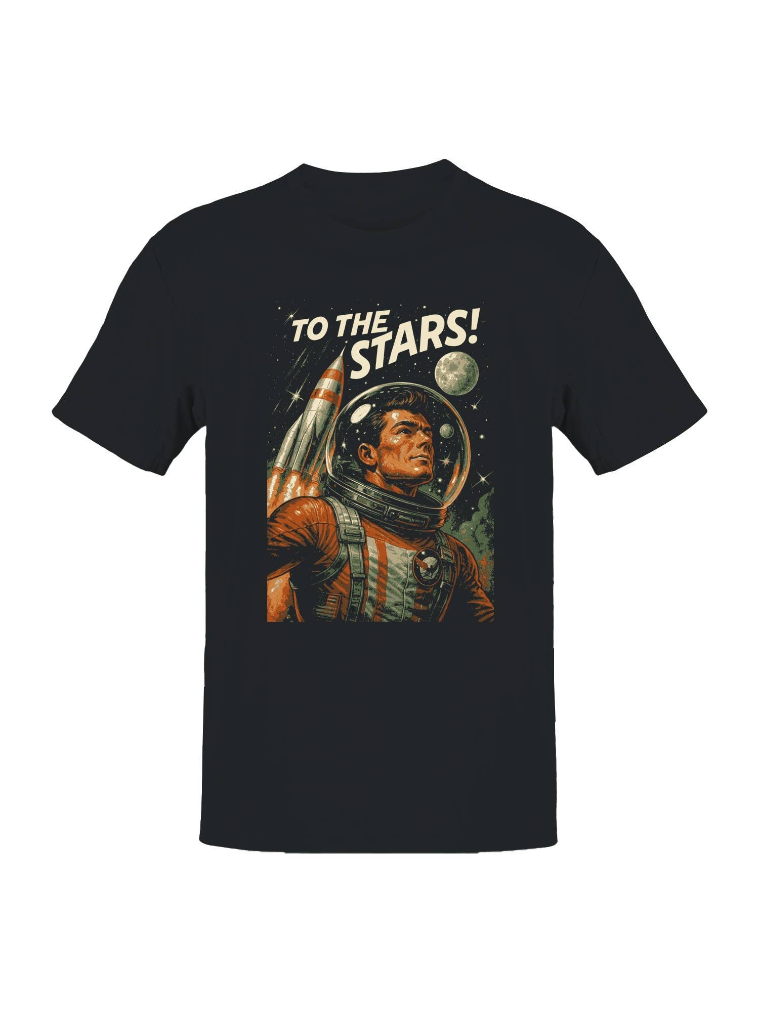 Retro Space Adventure: To the Stars Men's T-Shirt Hoodie, Sweatshirt | PodTeesHub.com