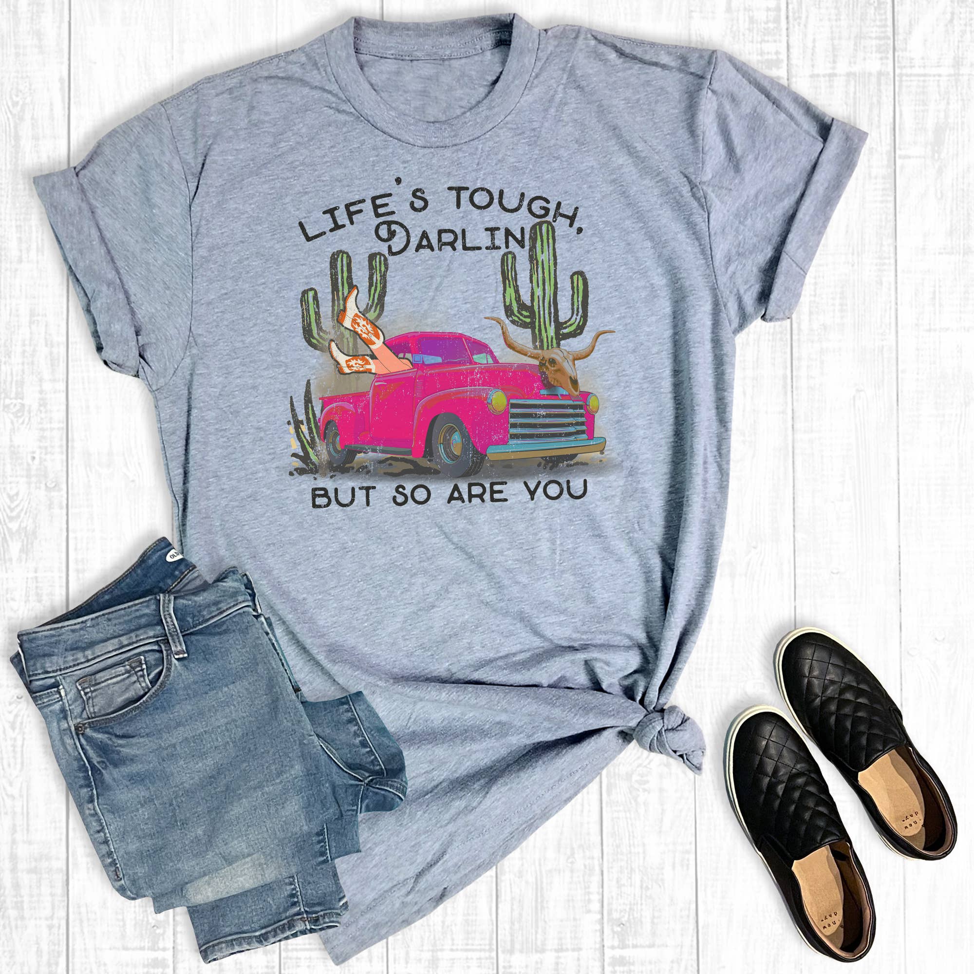 Western Life's Tough Darlin' Graphic Tee Hoodie, Sweatshirt | PodTeesHub.com