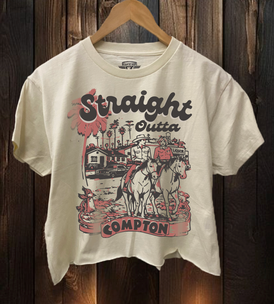 Straight Outta Compton Relaxed Crop Tee Hoodie, Sweatshirt | PodTeesHub.com