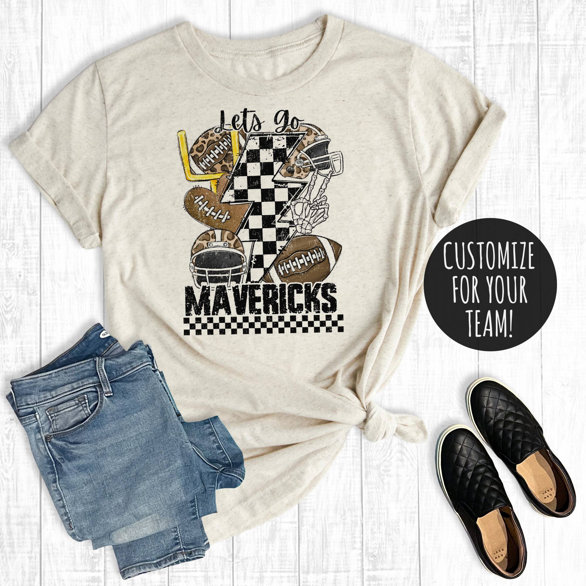 Custom Football Checker Bolt Graphic Tee Hoodie, Sweatshirt | PodTeesHub.com