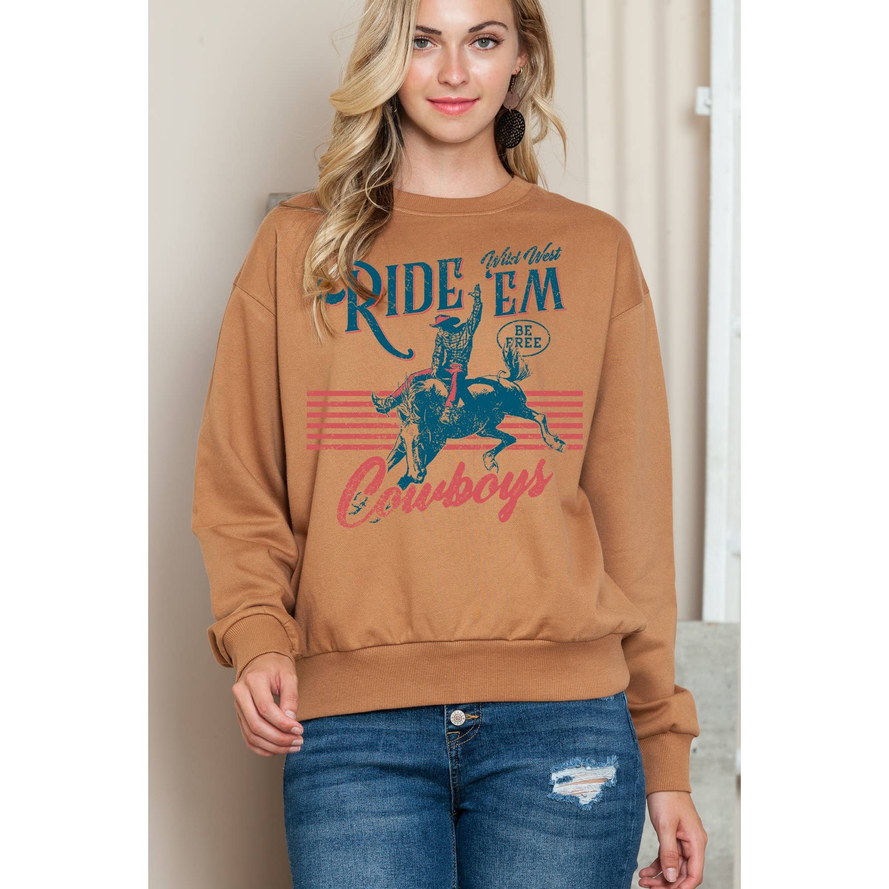 Ride Em Cowboy Crewneck Sweater T-Shirts, Hoodie, Sweatshirt | PodTeesHub.com