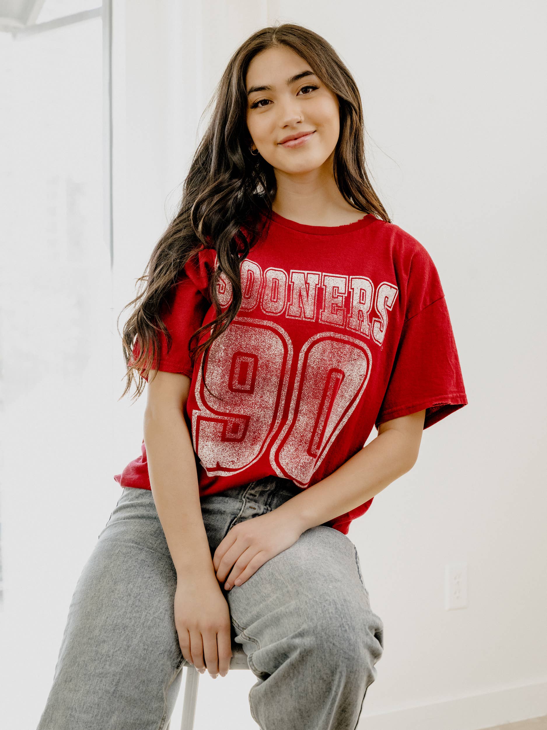 Ou Sooners Player Crimson Thrifted Tee Hoodie, Sweatshirt | PodTeesHub.com