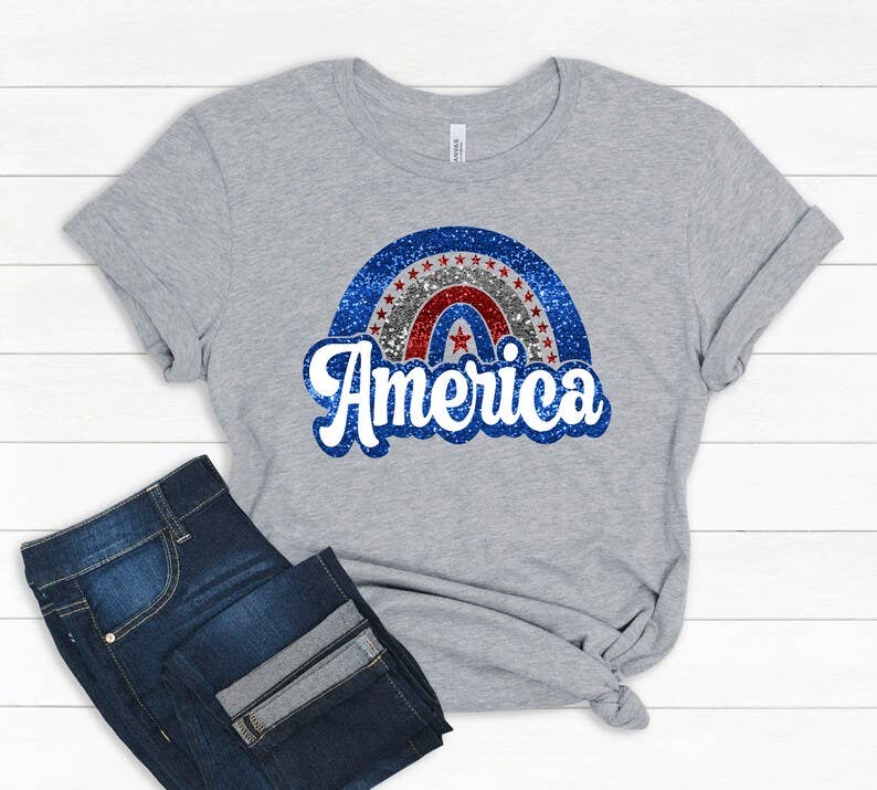 Rainbow America T-Shirt Hoodie, Sweatshirt | PodTeesHub.com