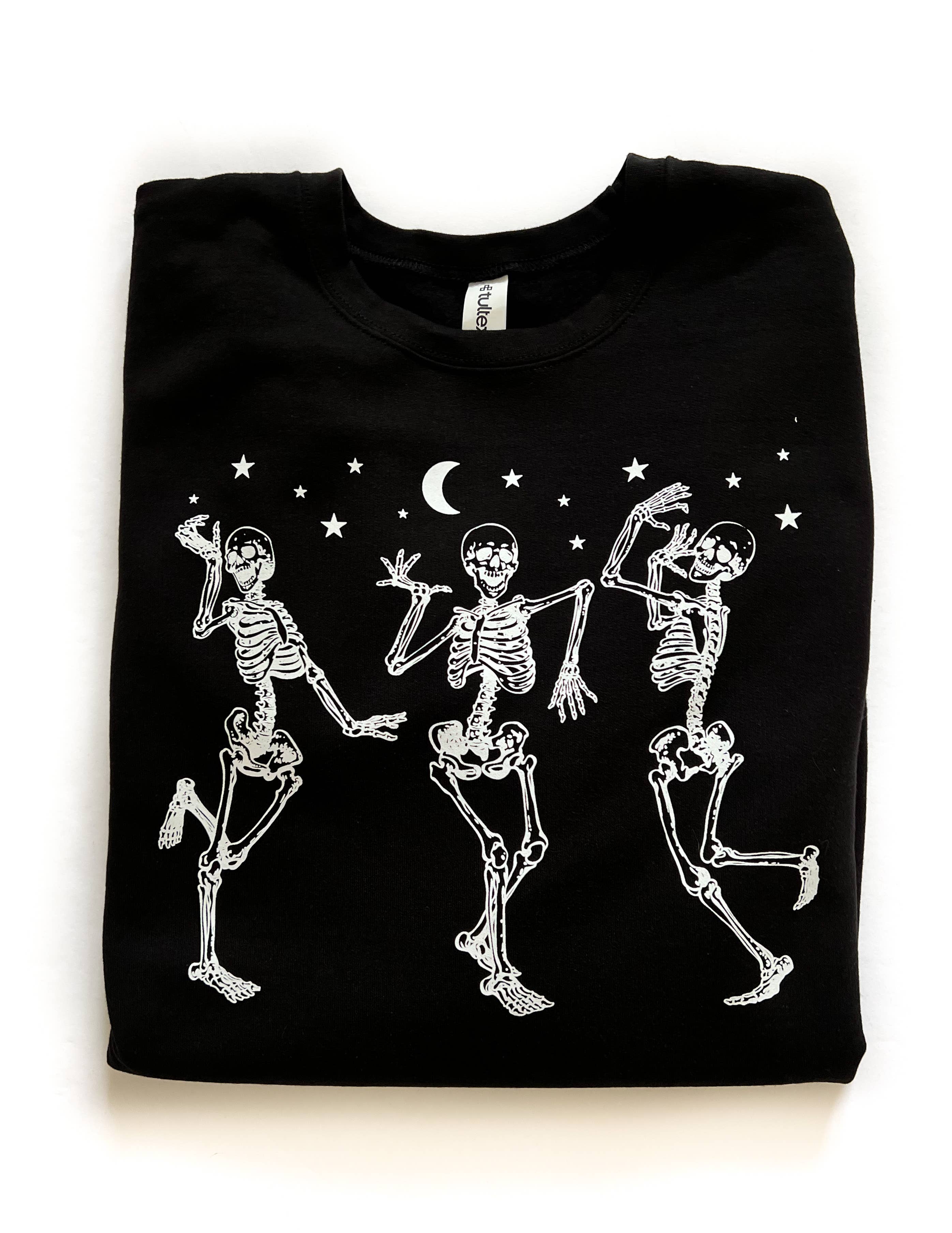 Dancing Skeletons Halloween Crewneck Sweatshirt T-Shirts, Hoodie | PodTeesHub.com