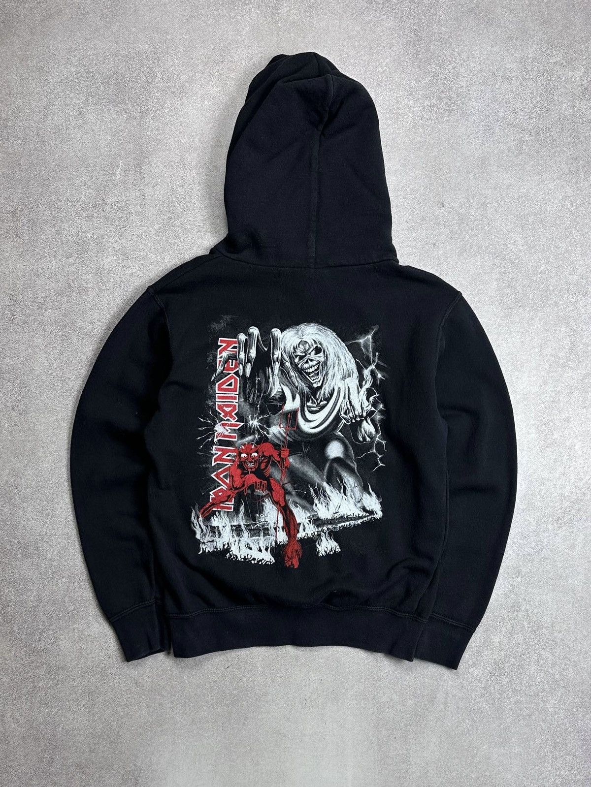 Band Tees Vintage Iron Maiden The Number Of The Beast Promo Hoodie M Sweatshirt | PodTeesHub.com