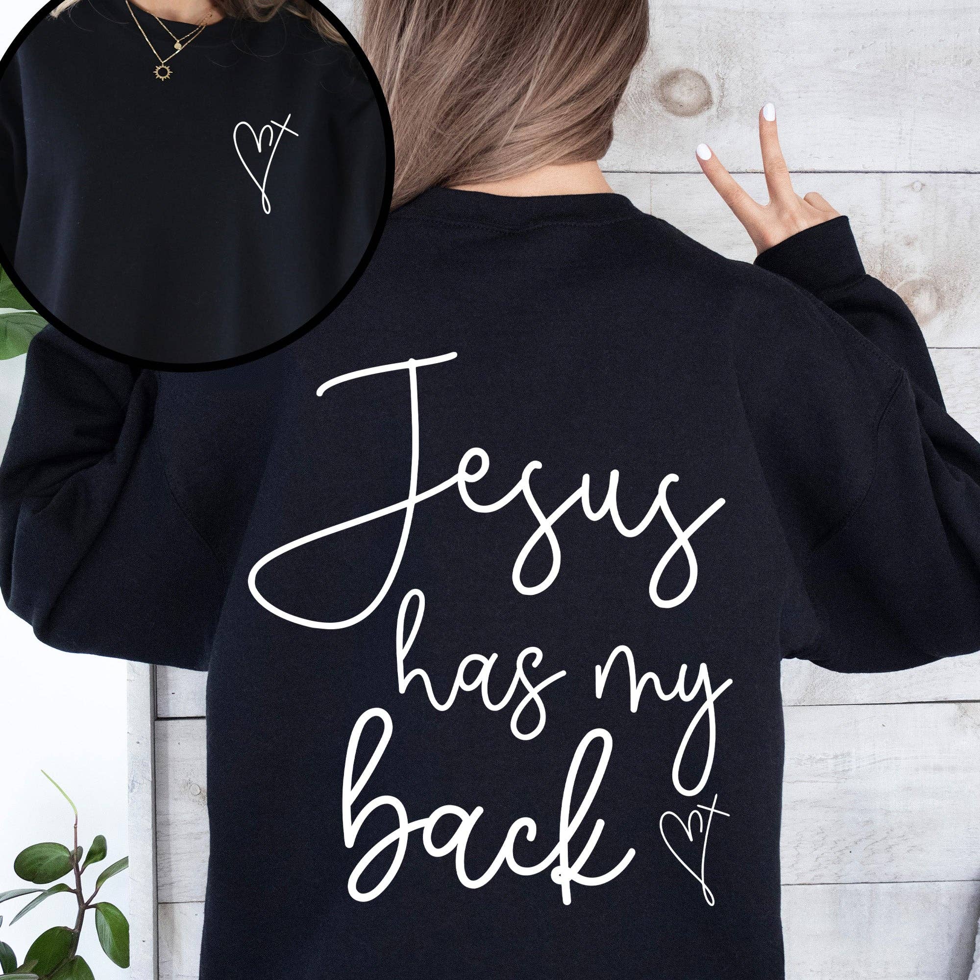 Jesus Has My Back, Religious, Christian, Faith Sweatshirt T-Shirts, Hoodie | PodTeesHub.com