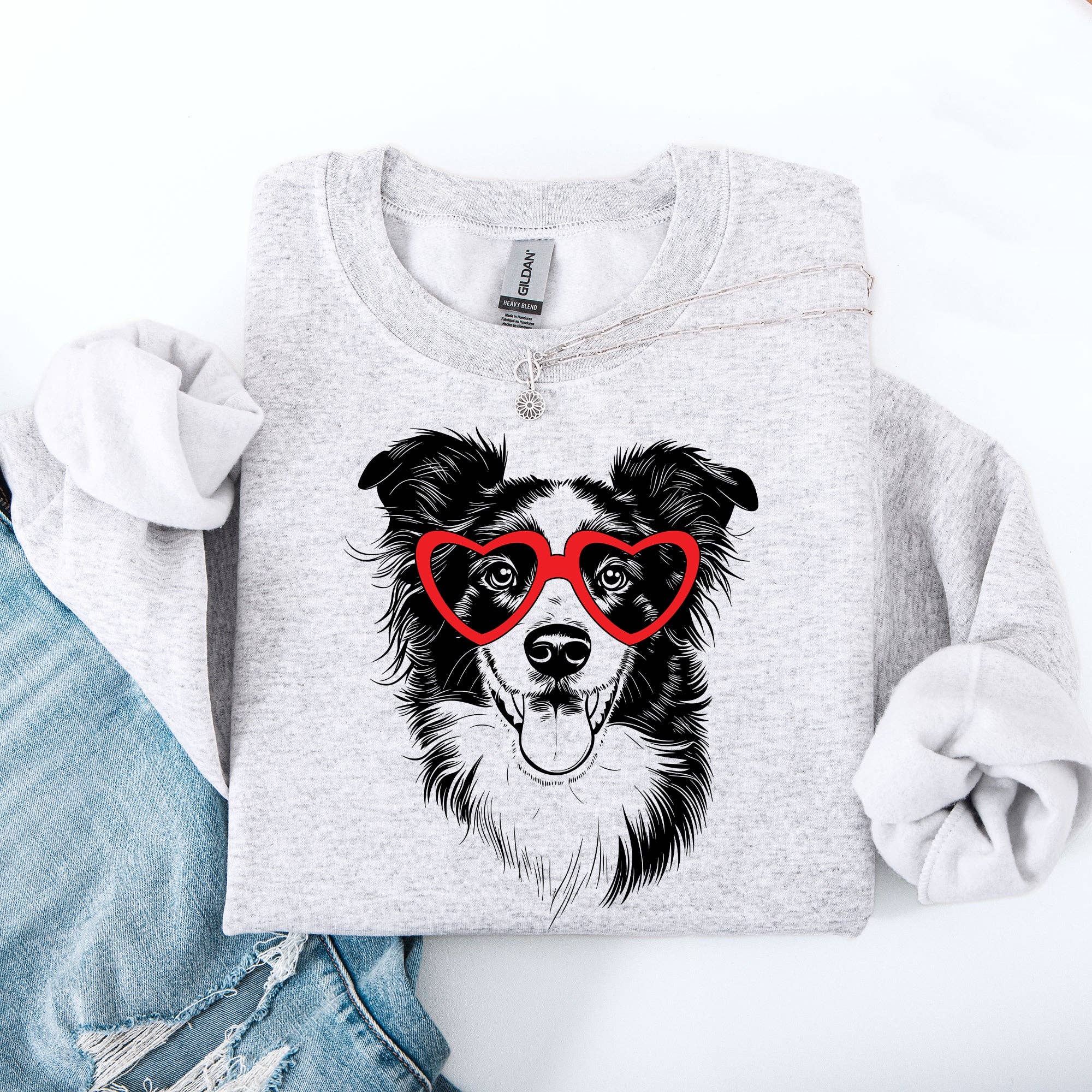 Border Collie, Pet, Dog Breed, Valentine's Sweatshirt T-Shirts, Hoodie | PodTeesHub.com