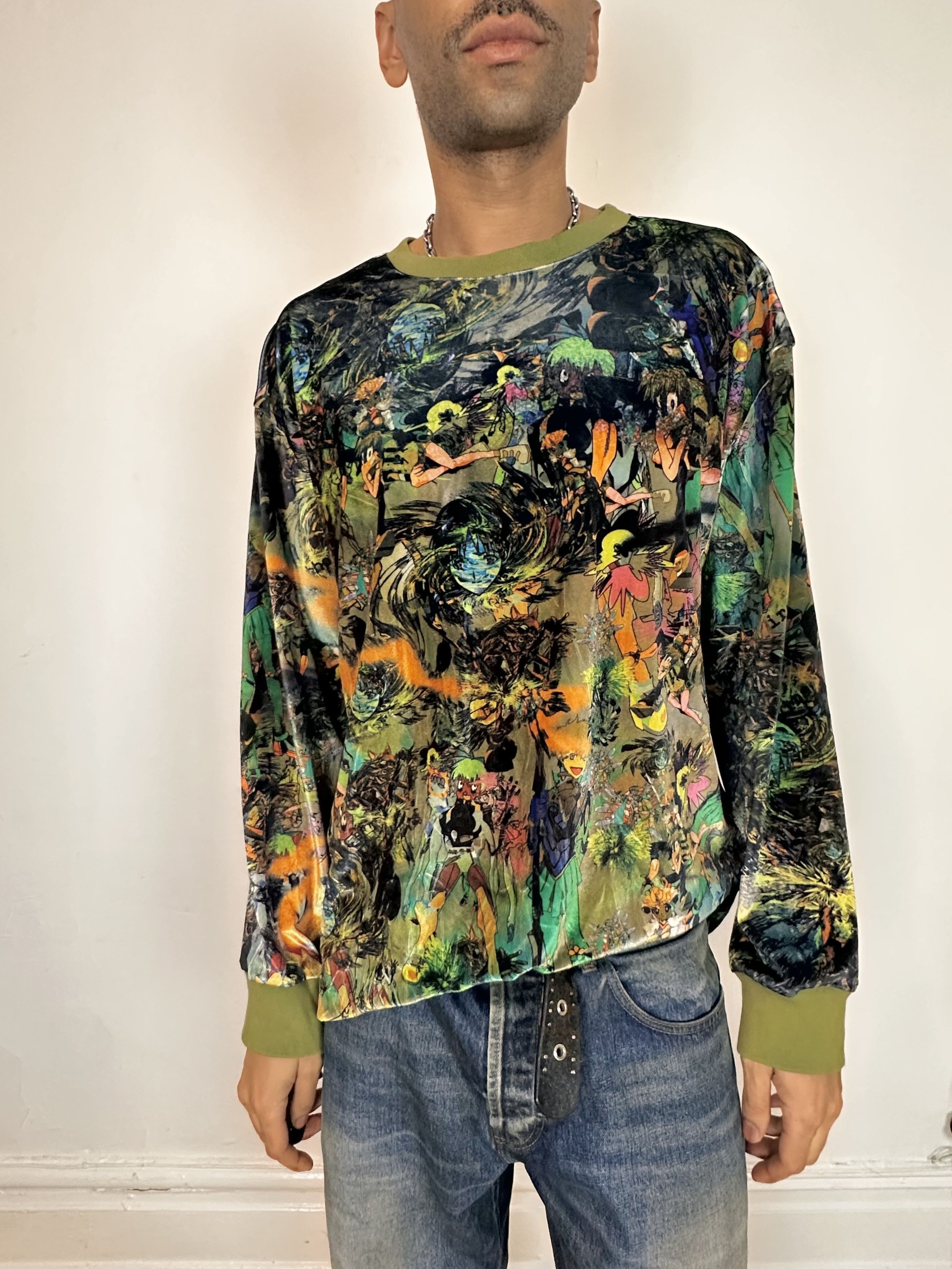 Liberal Youth Ministry Green Velour Anime Long Sleeve T Shirt Xl Hoodie, Sweatshirt | PodTeesHub.com