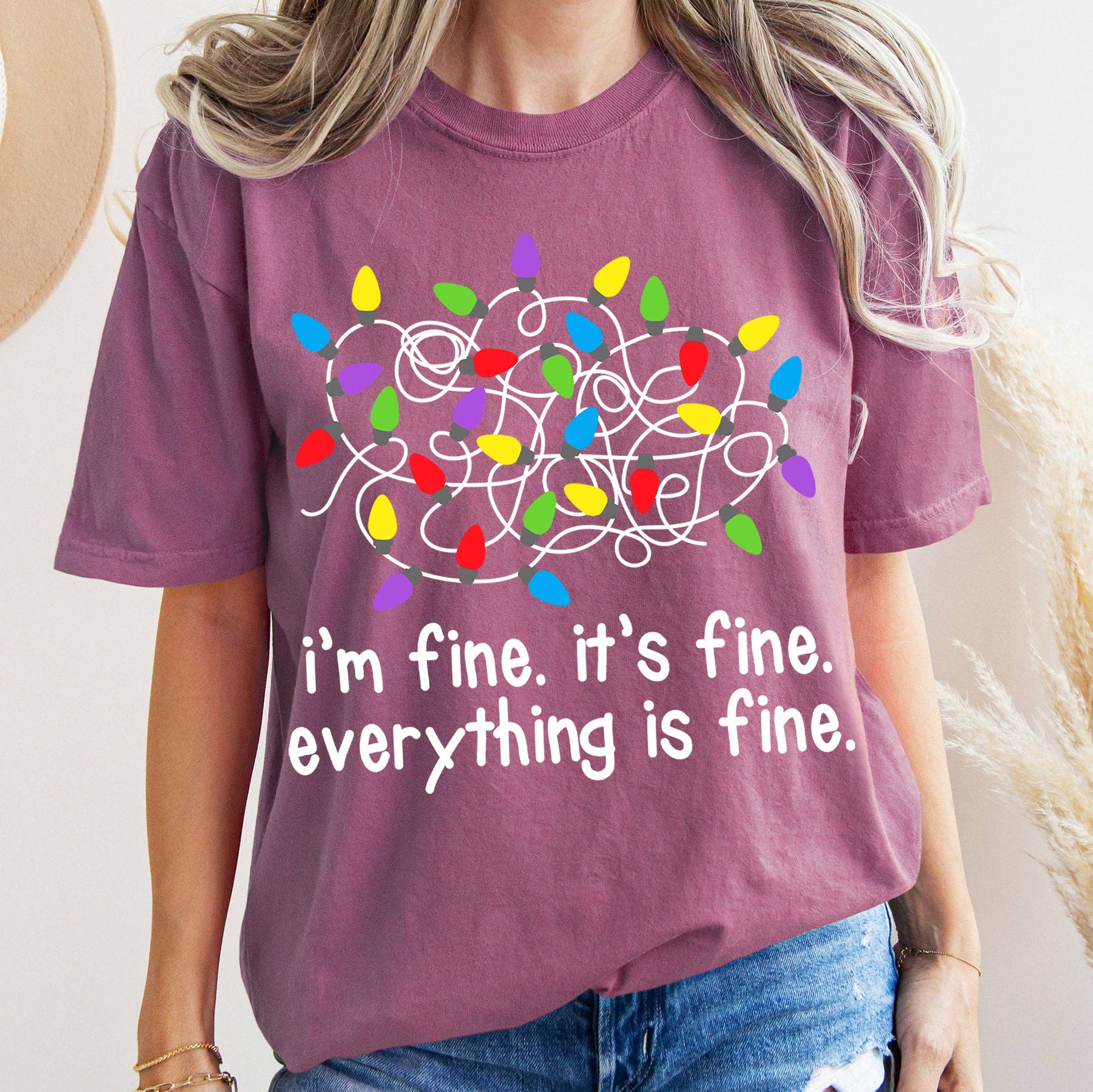 I'm Fine, It's Fine, Everything Is Fine, Christmas Tshirt Hoodie, Sweatshirt | PodTeesHub.com