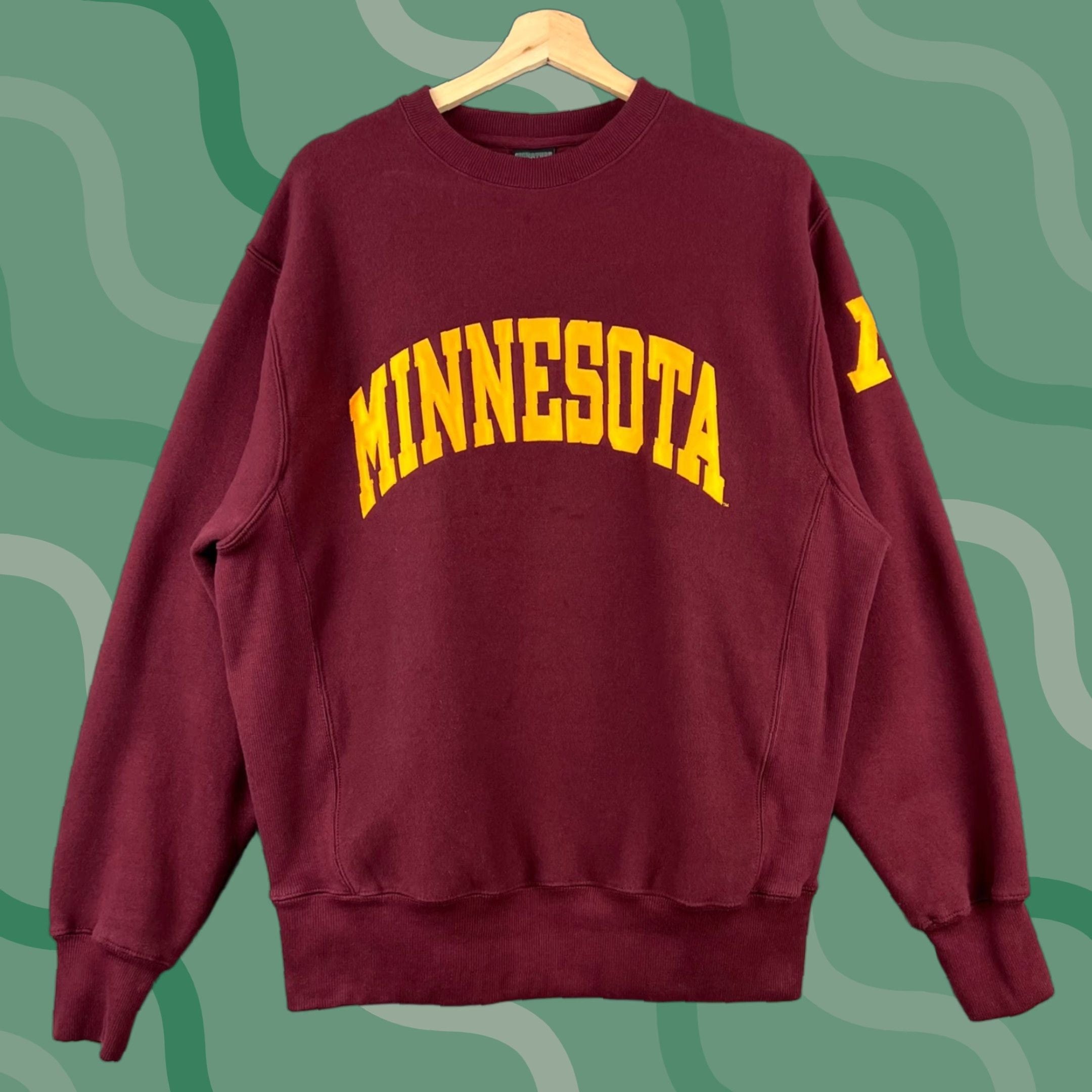 Vintage Minnesota Gophers Crewneck Sweatshirt Maroon Yellow Adult S T-Shirts, Hoodie | PodTeesHub.com