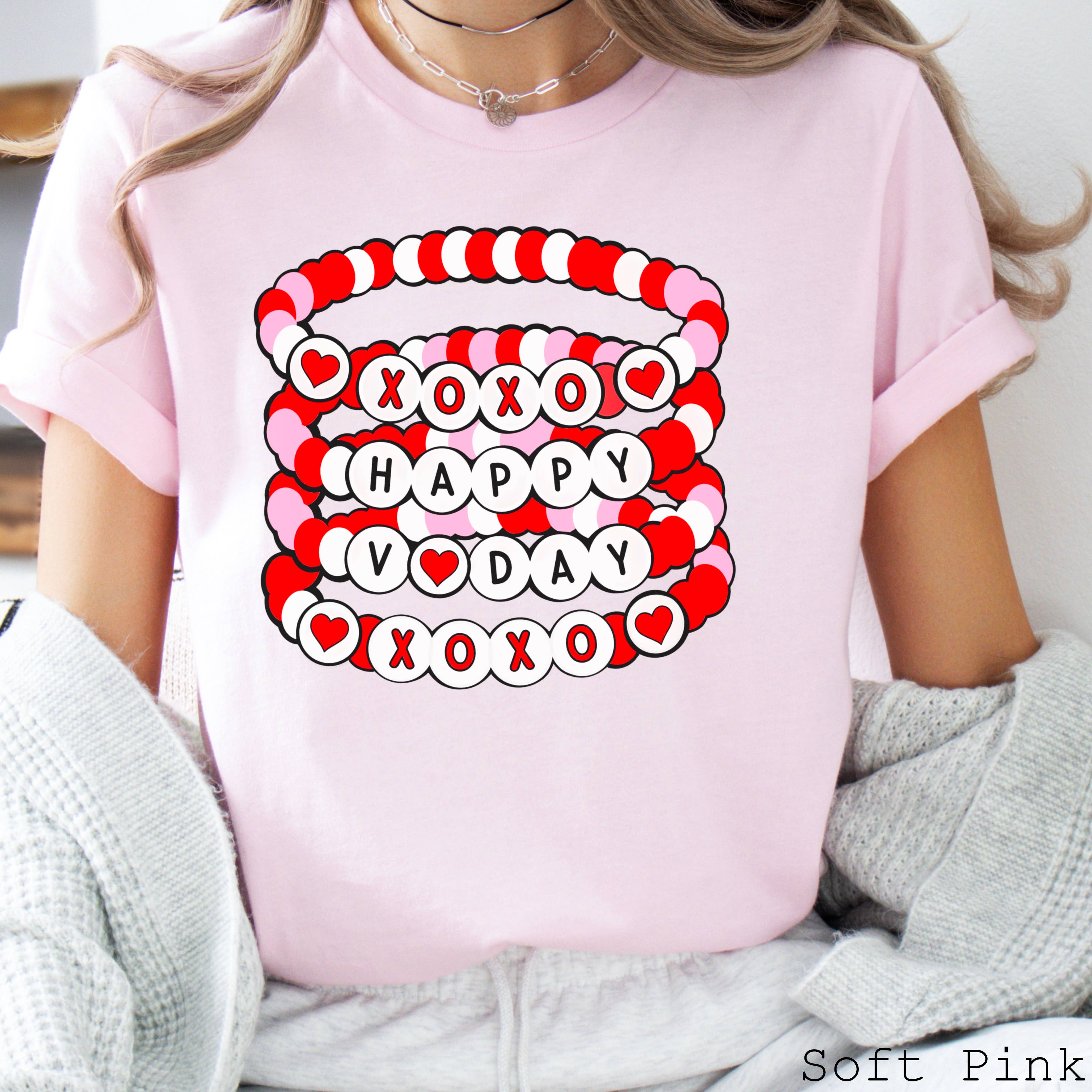 Valentine Friendship Bracelet Graphic Tee | Bella Canvas Hoodie, Sweatshirt | PodTeesHub.com