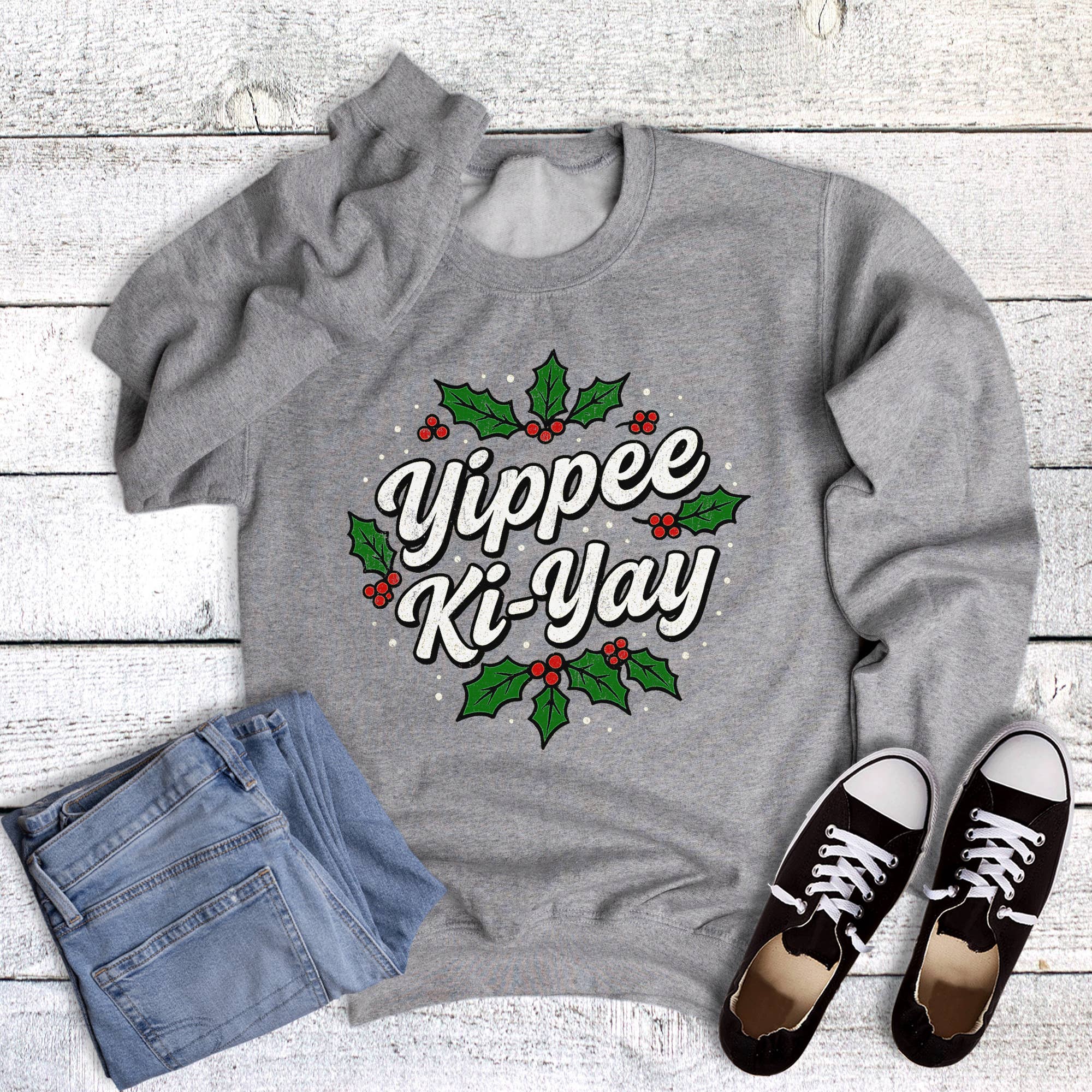 Christmas Yippie Ki Yay Sweatshirt T-Shirts, Hoodie | PodTeesHub.com