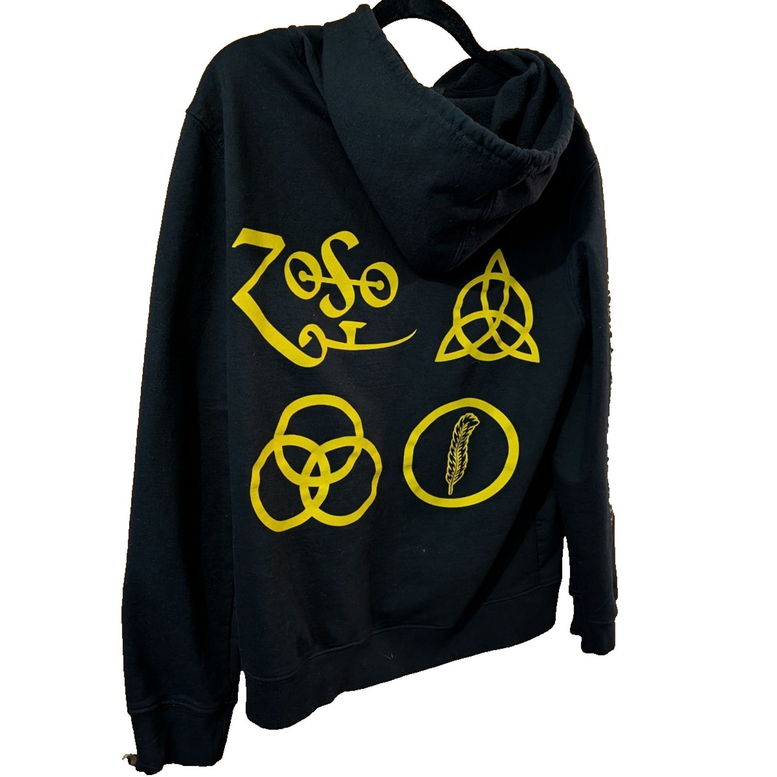Zeppelin Led Zeppelin Men S Black Full Zip Hoodie Sweatshirt Medium T-Shirts | PodTeesHub.com