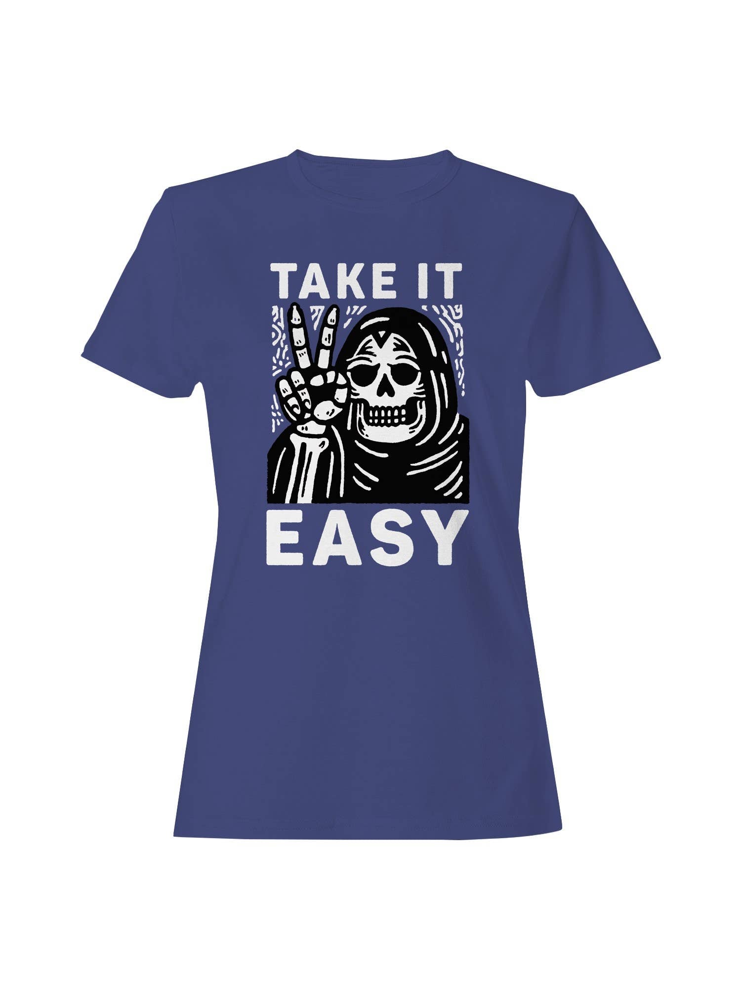 Take It Easy Skeleton Art Women's T-Shirt Hoodie, Sweatshirt | PodTeesHub.com