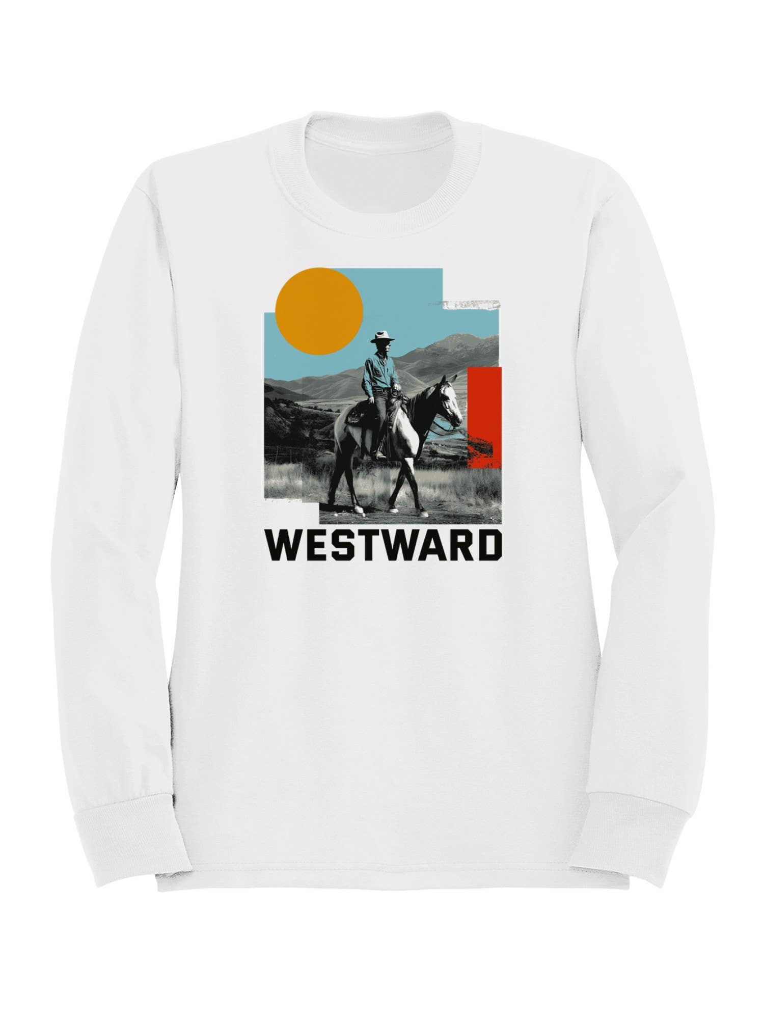 Westward Cowboy Ride Vista Women's Sweatshirt T-Shirts, Hoodie | PodTeesHub.com