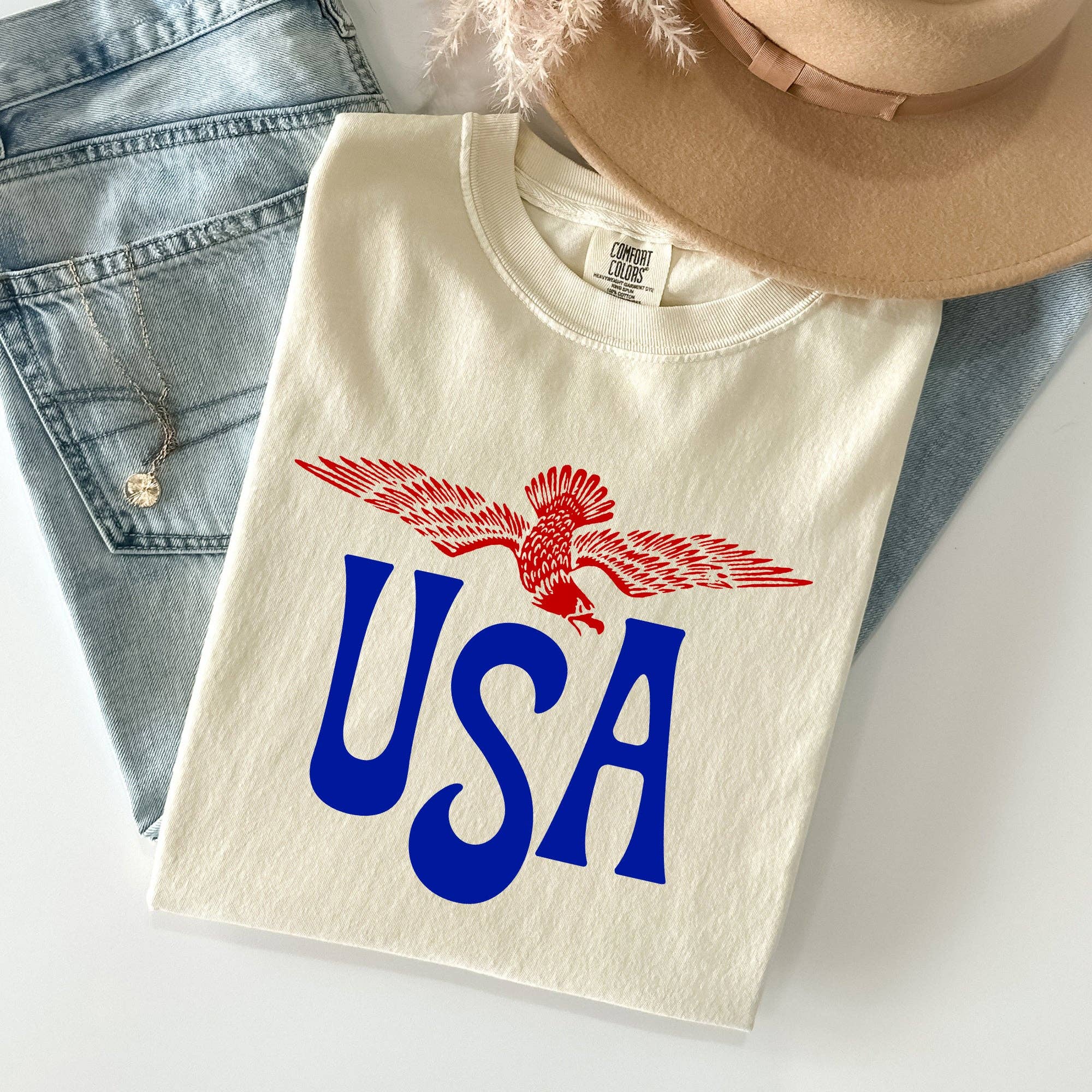 Retro USA, Eagle, America, Patriotic, 4th of July Tshirt Hoodie, Sweatshirt | PodTeesHub.com