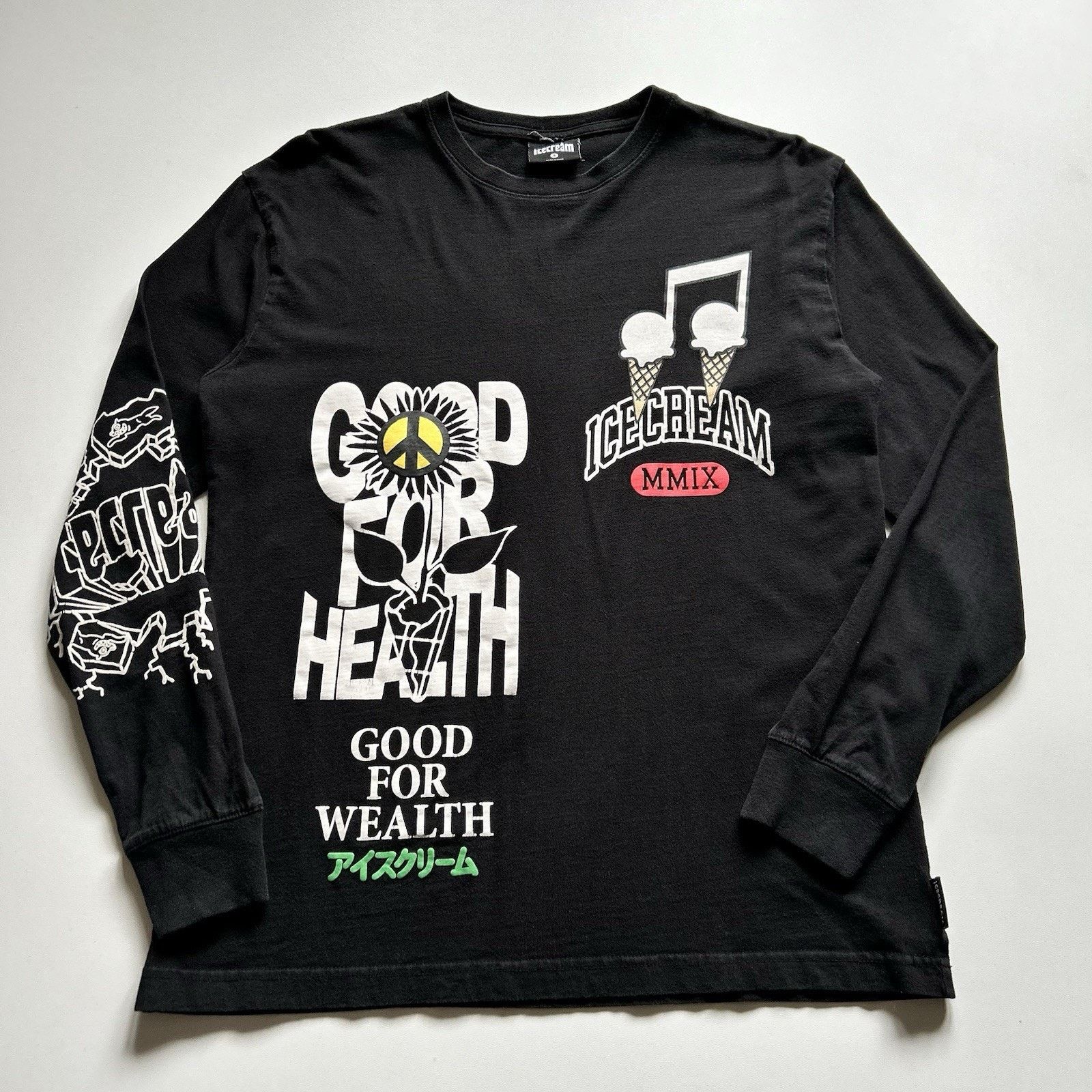 Billionaire Boys Club Vintage Ice Cream T Shirt Long Sleeve Small Running Dog Rare Hoodie, Sweatshirt | PodTeesHub.com