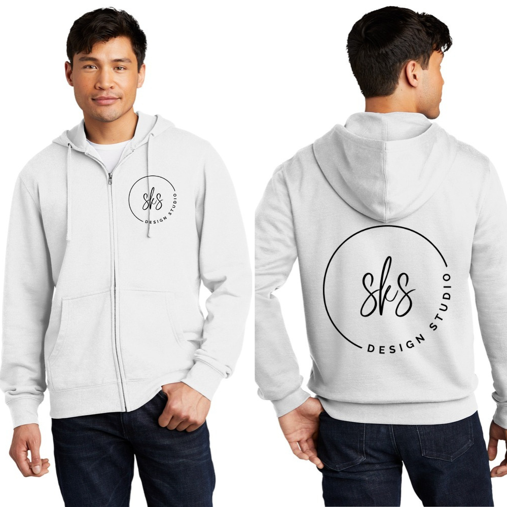 Custom Logo | Unisex Zip Up Hoodie [District] T-Shirts, Sweatshirt | PodTeesHub.com