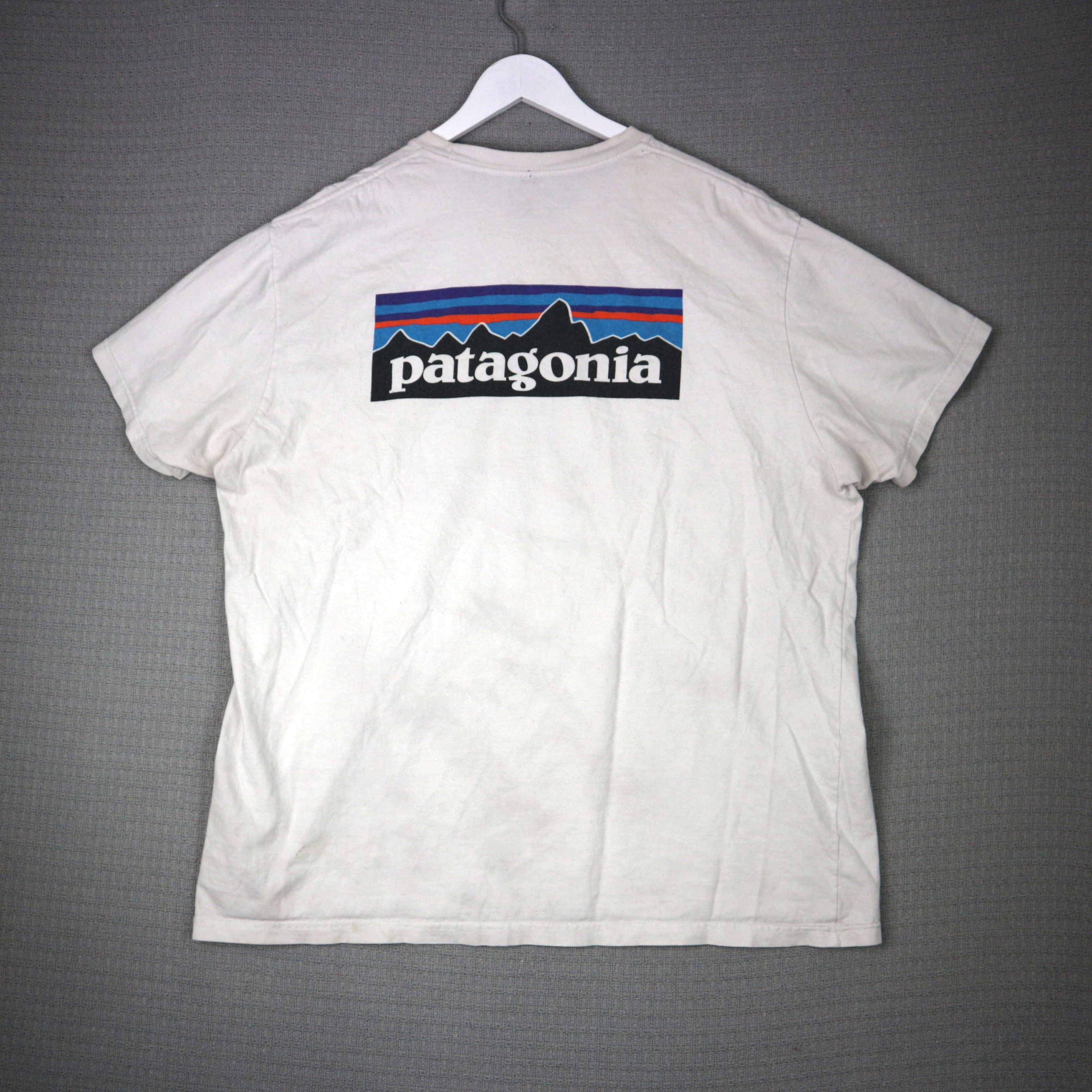 Patagonia Logo Tee Heavily Distressed Tee Mens Xl Hoodie, Sweatshirt | PodTeesHub.com