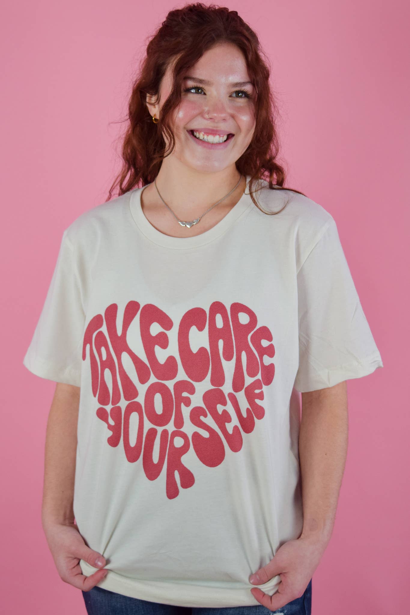 Take Care of - Women's Vintage White Graphic T-Shirt Hoodie, Sweatshirt | PodTeesHub.com