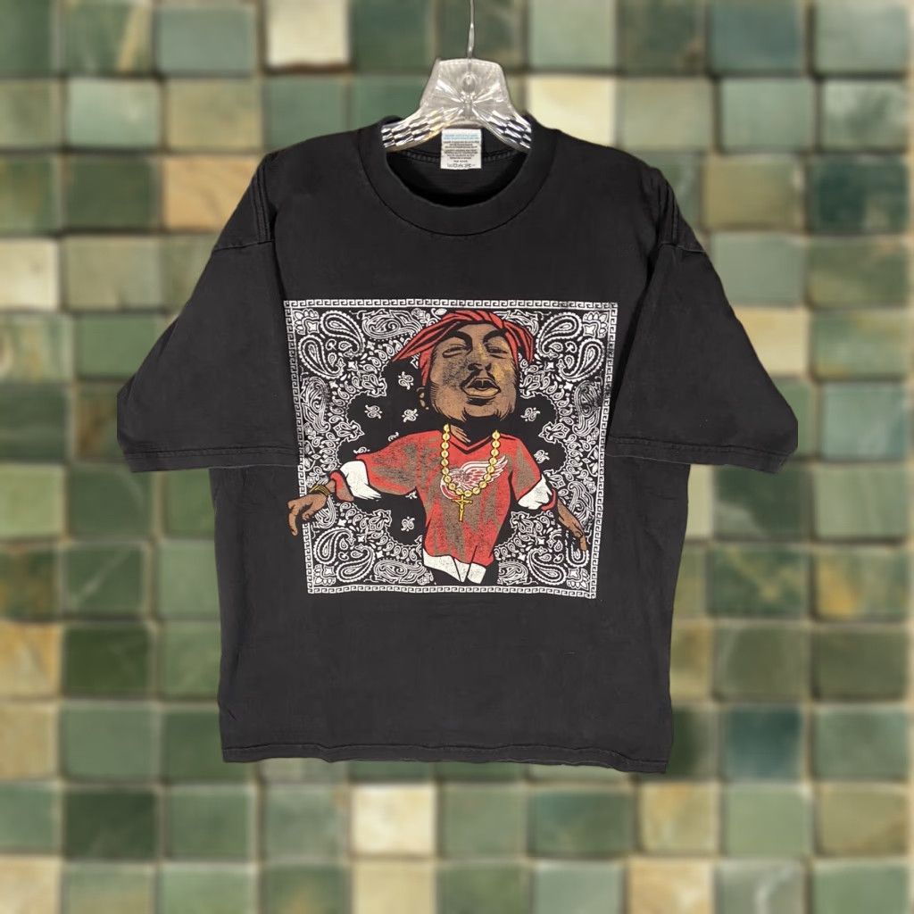 Vintage Tupac Shakur 2pac T Shirt Pro Club Mens Xl Black Hip Hop Graphic Print Short Sleeve Crew Nec Hoodie, Sweatshirt
