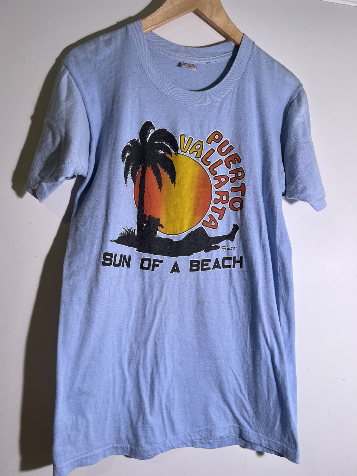 Vintage 80 S 90 S Vintage Puerto Vallarta Sun Of A Beach Retro Shirt Hoodie, Sweatshirt | PodTeesHub.com