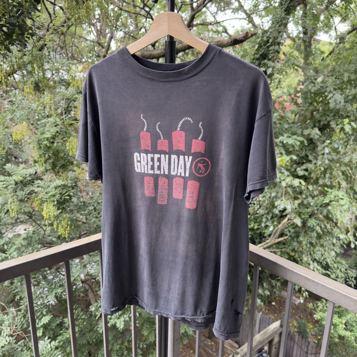 Band Tees Thrashed Faded Distressed Green Day Band Shirt Erd Grunge Hoodie, Sweatshirt | PodTeesHub.com