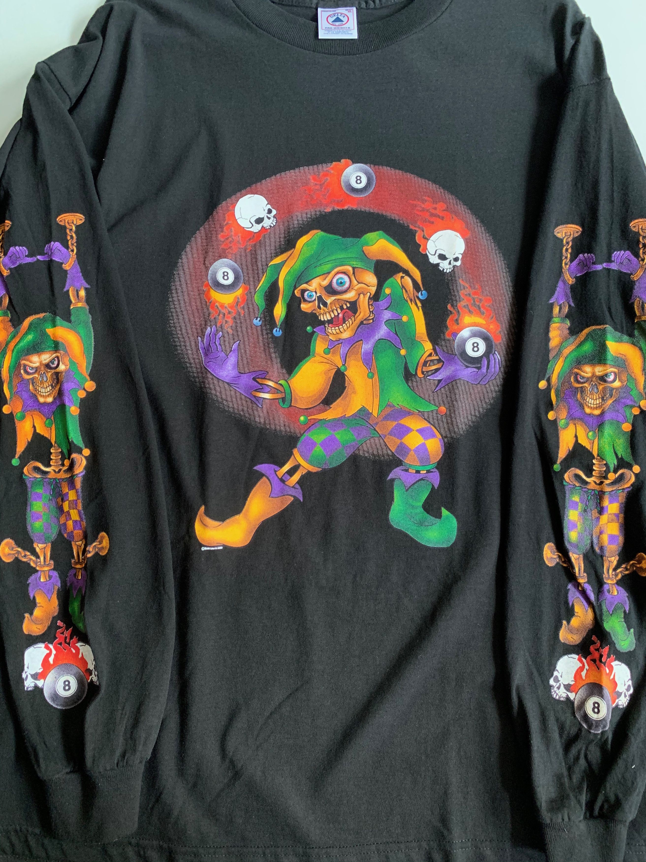 Vintage Jester 8 Ball Joker 2000 Skull T-Shirts, Hoodie, Sweatshirt | PodTeesHub.com