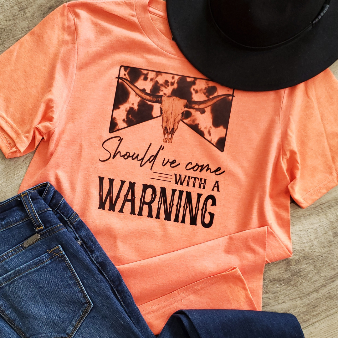 I Should've  Come with A Warning Cow Print Graphic Tee Hoodie, Sweatshirt | PodTeesHub.com