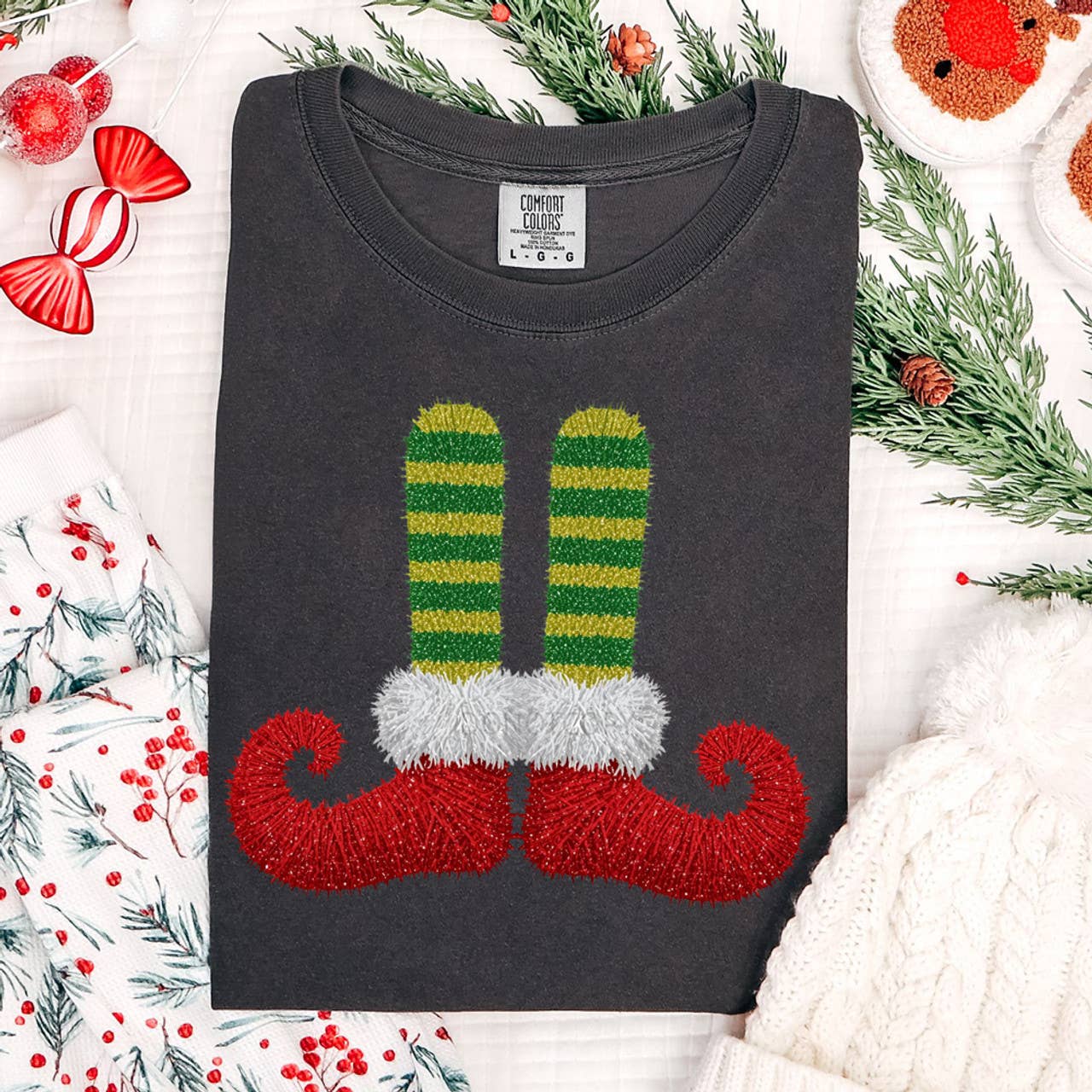 Faux Yarn Elf Shoes Tee Hoodie, Sweatshirt | PodTeesHub.com