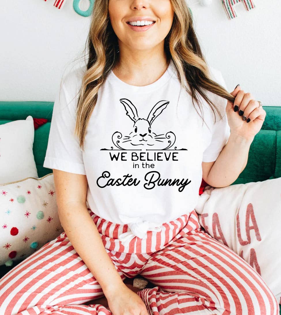 We Believe - Bunny Cute Religious Easter Jesus God T-Shirt Hoodie, Sweatshirt | PodTeesHub.com
