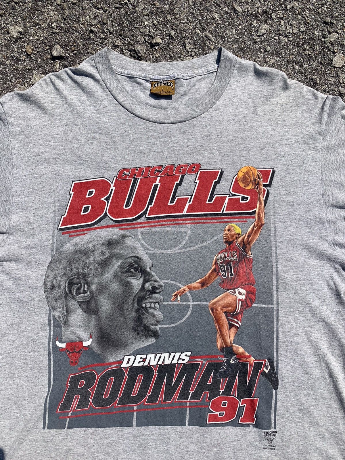 Rap Tees X Vintage Rare Vintage Chicago Bulls Dennis Rodman Tee Hoodie, Sweatshirt | PodTeesHub.com