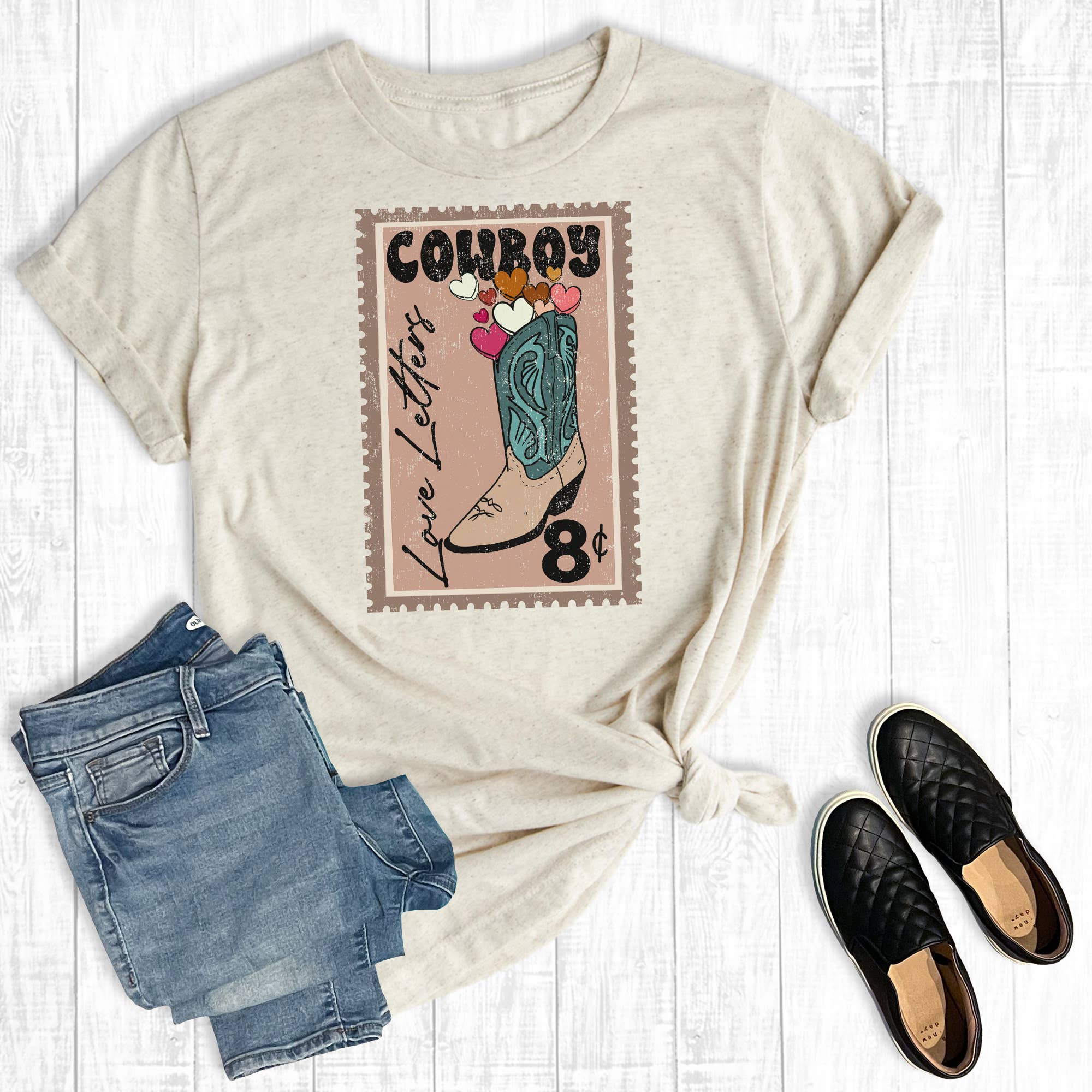 Valentines Cowboy Love Letter Graphic Tee Hoodie, Sweatshirt | PodTeesHub.com