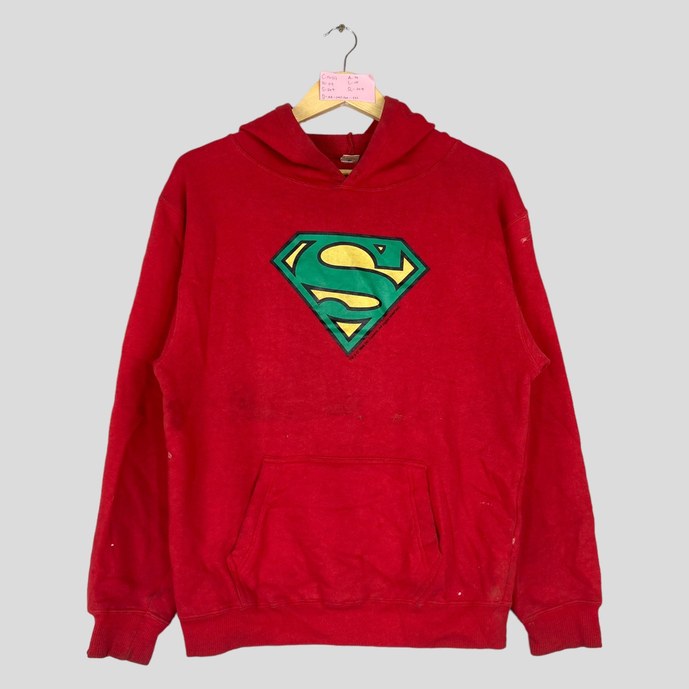 Vintage 90s Superman Red Hoodies Sweatshirt Big Logo T-Shirts | PodTeesHub.com