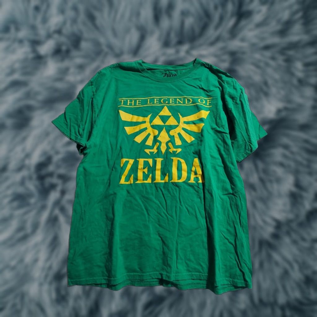 Vintage Zelda T Shirt Mens Xl Green Short Sleeve Crew Neck Classic Hoodie, Sweatshirt | PodTeesHub.com