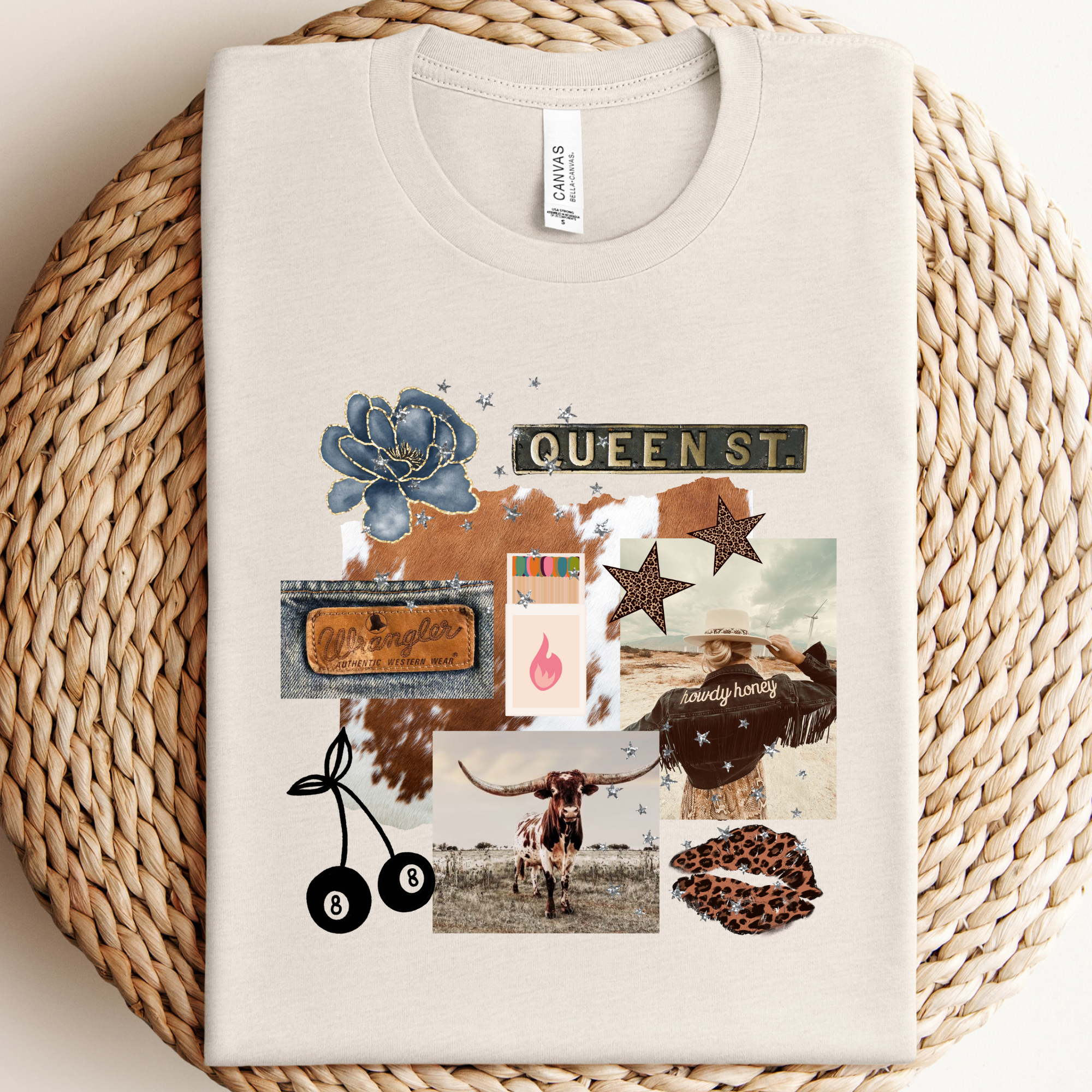 Western Collage Graphic Tee Hoodie, Sweatshirt | PodTeesHub.com