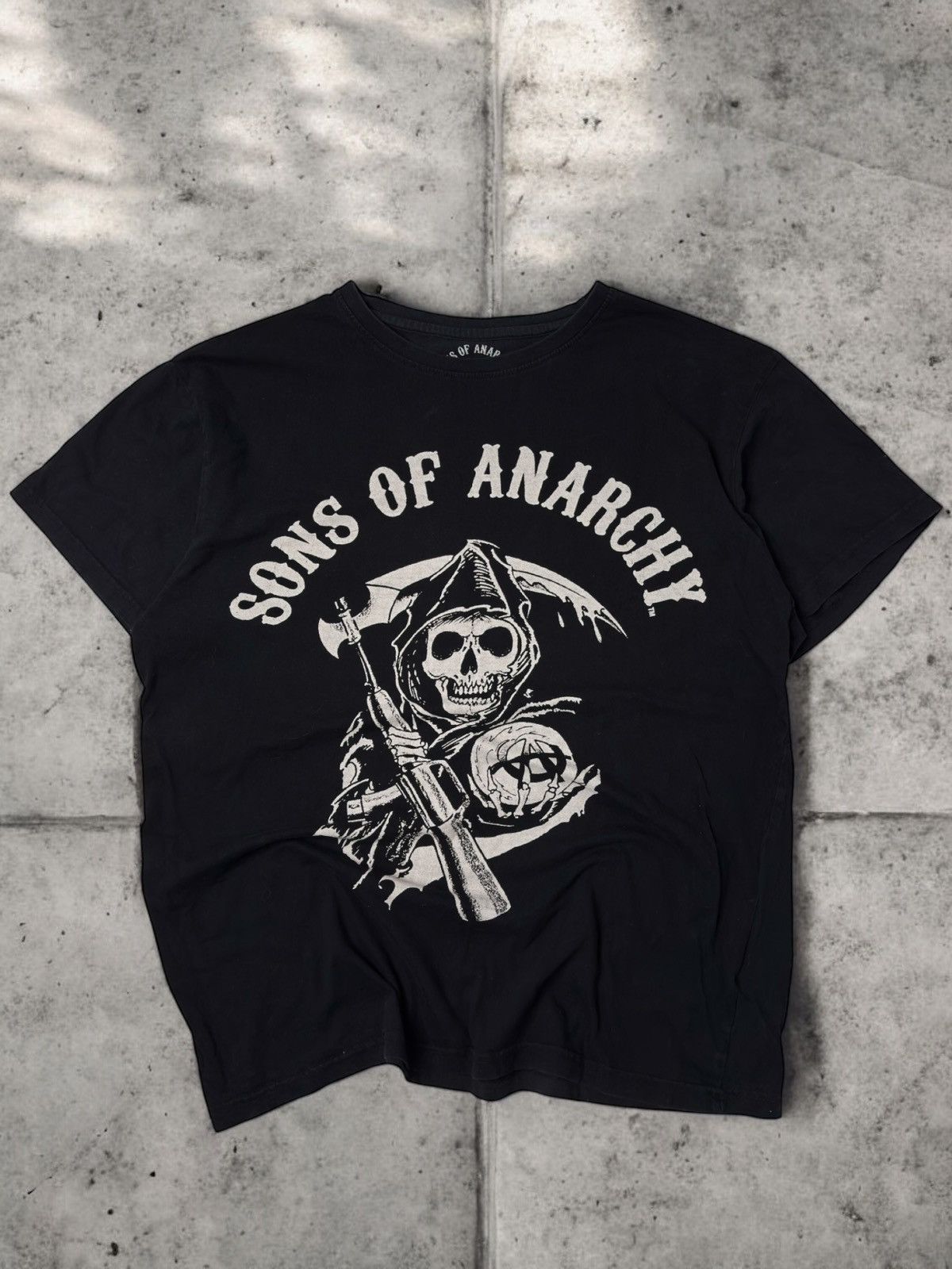 Japanese Brand Vintage Sons Of Anarchy Tee Big Logo Band Rock Metal Swag 00 Hoodie, Sweatshirt | PodTeesHub.com