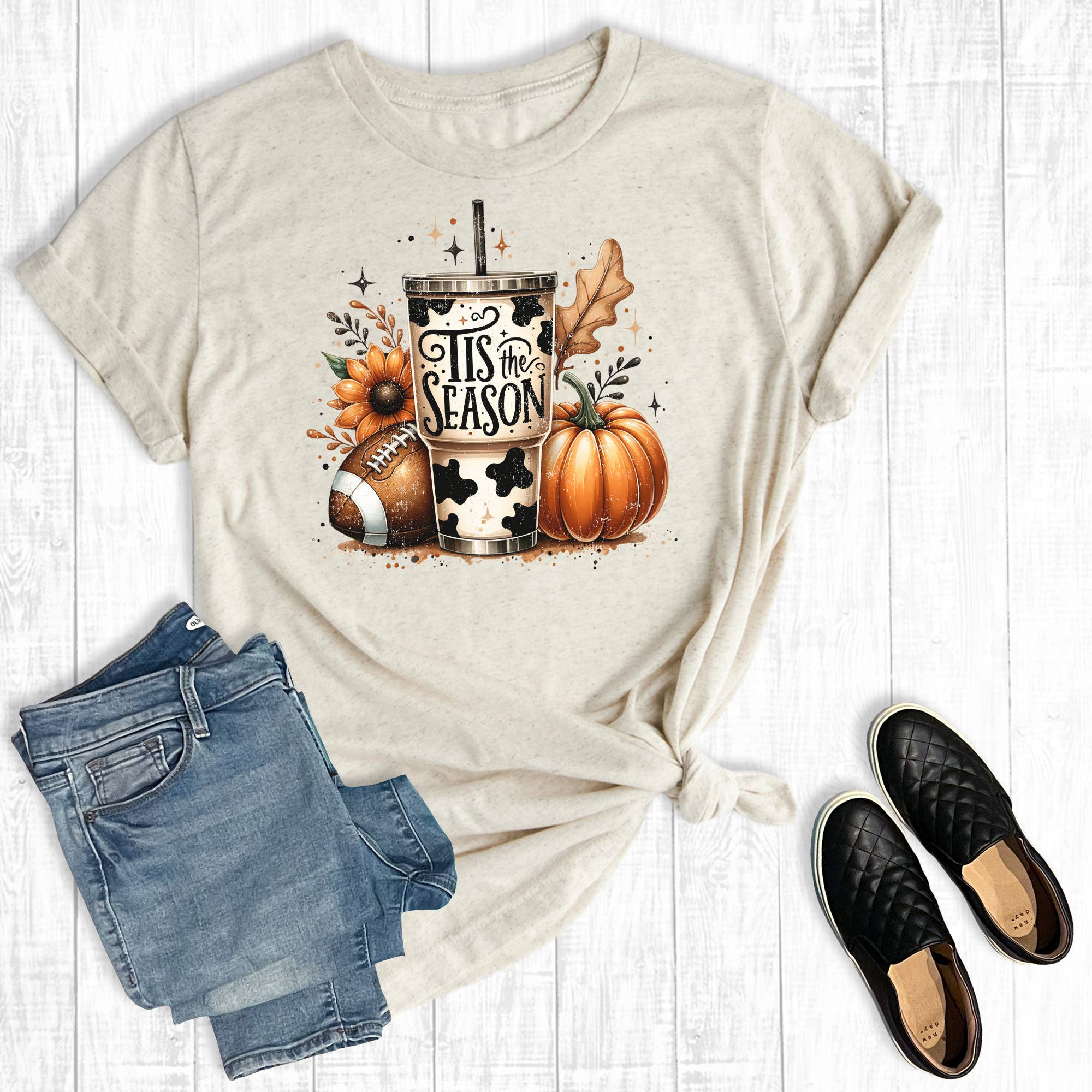 Football Pumpkin Spice Tis the Season Graphic Tee Hoodie, Sweatshirt | PodTeesHub.com