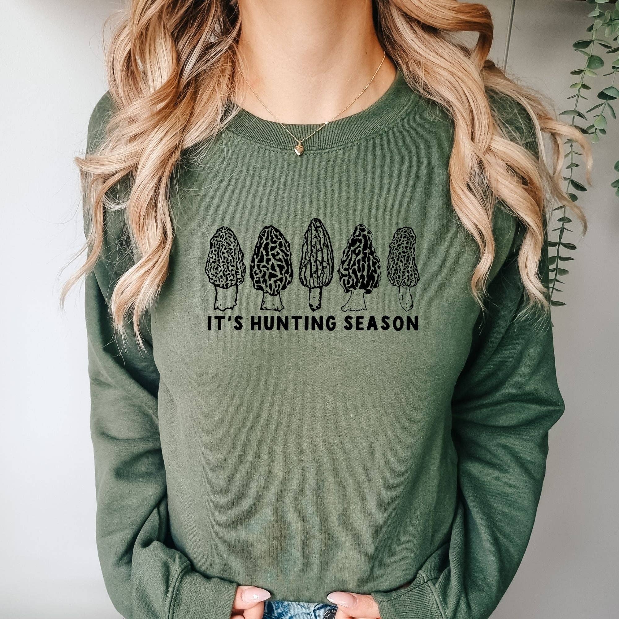 Hunting Season Morel Mushroom Unisex Sweatshirt T-Shirts, Hoodie | PodTeesHub.com