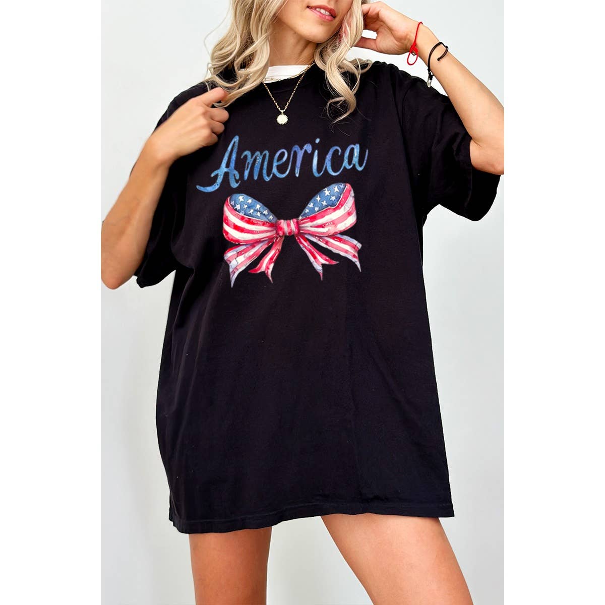 America Ribbon Vintage Graphic Oversized Tee Hoodie, Sweatshirt | PodTeesHub.com