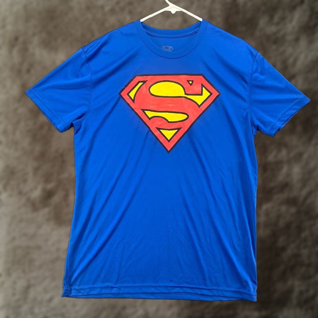 Vintage Superman Shirt Graphic Tee Mens Large Blue Superhero Crew Neck Short Sleeve Hoodie, Sweatshirt | PodTeesHub.com