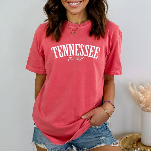 Tennessee Est. Tshirt, Comfort Colors Watermelon Hoodie, Sweatshirt | PodTeesHub.com