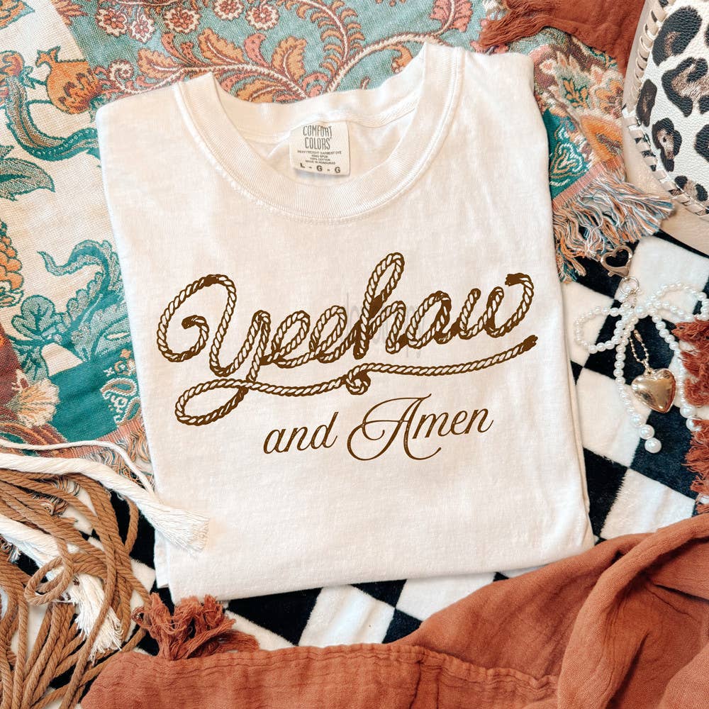 Yeehaw and Amen Tee Hoodie, Sweatshirt | PodTeesHub.com