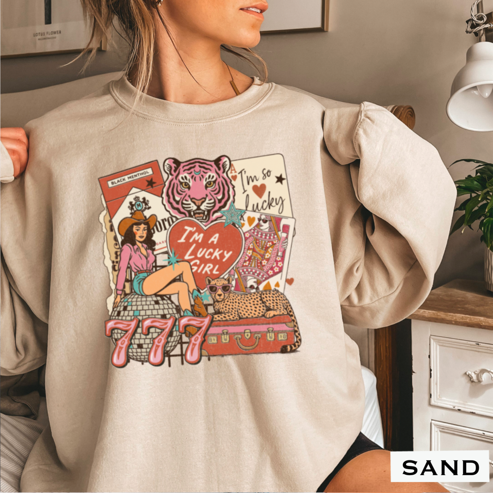 Lucky Girl Graphic Sweatshirt Women’S T-Shirts, Hoodie | PodTeesHub.com