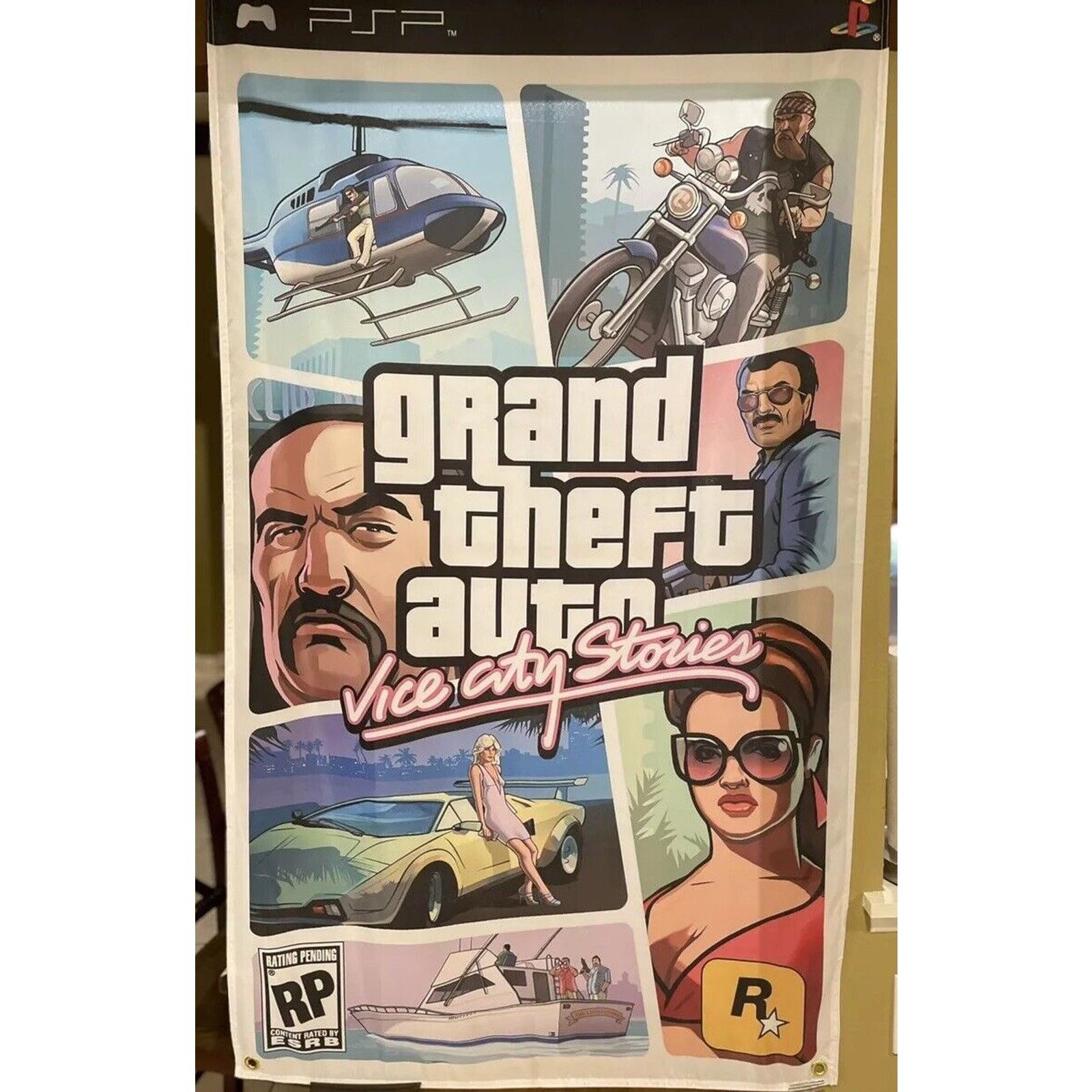 Playstation Grand Theft Auto Vice City Stories 5 Flag Psp Playstation T-Shirts, Hoodie, Sweatshirt | PodTeesHub.com