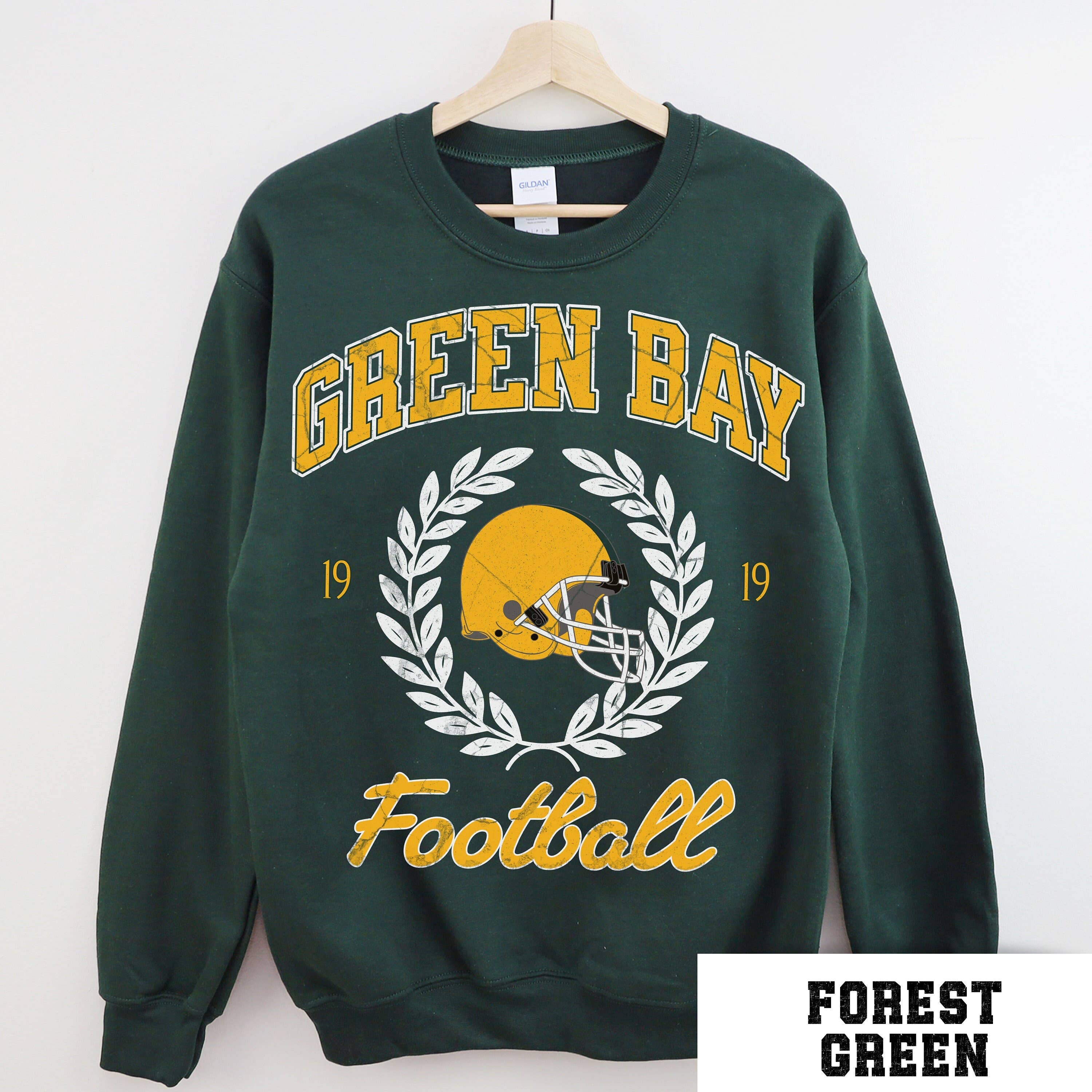 Vintage Style Green Bay Football Sweatshirt Packers Sweatshi T-Shirts, Hoodie | PodTeesHub.com