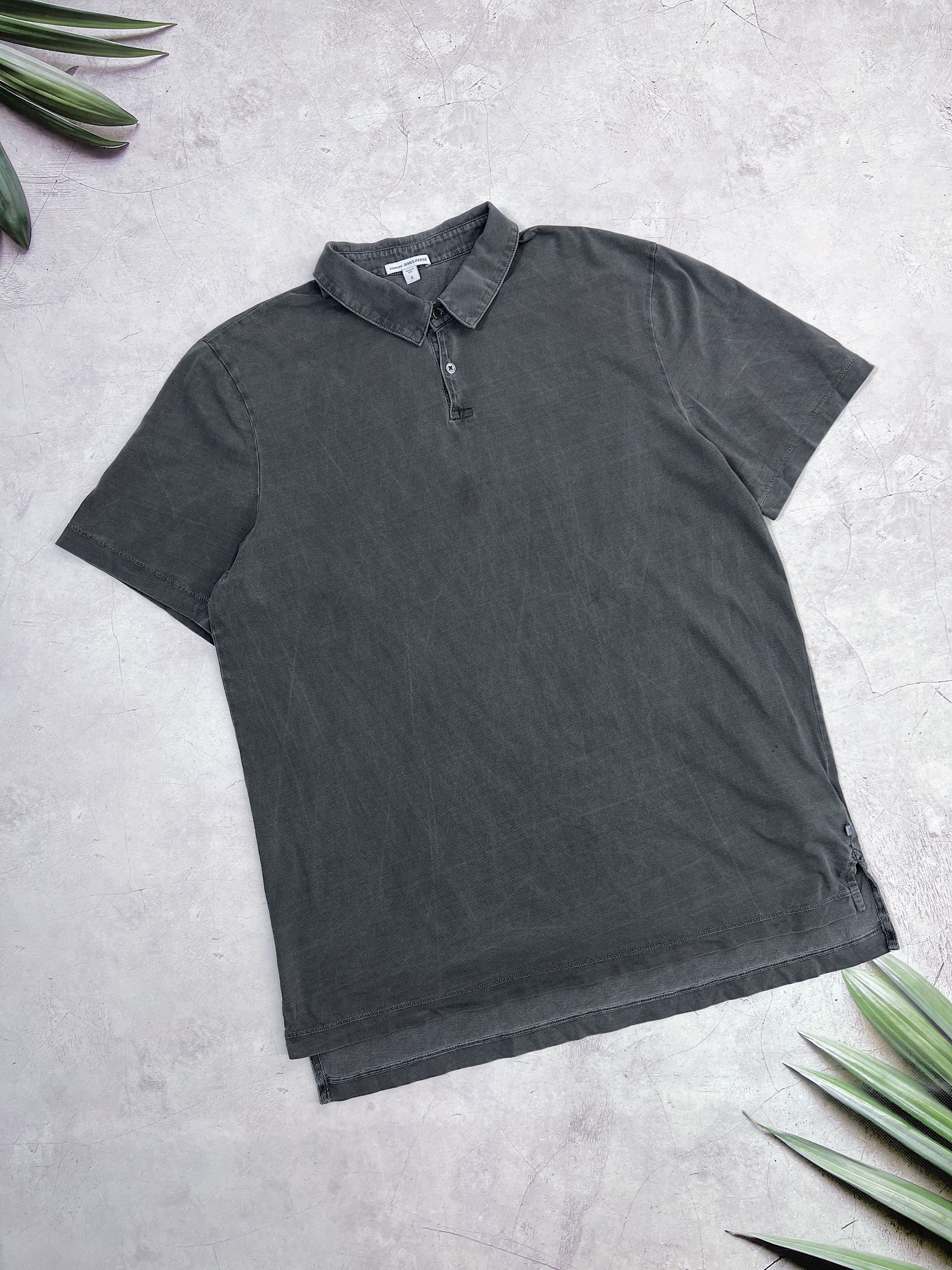Perse James Perse Polo T Shirt Supina Cotton Washed Gray Hoodie, Sweatshirt | PodTeesHub.com