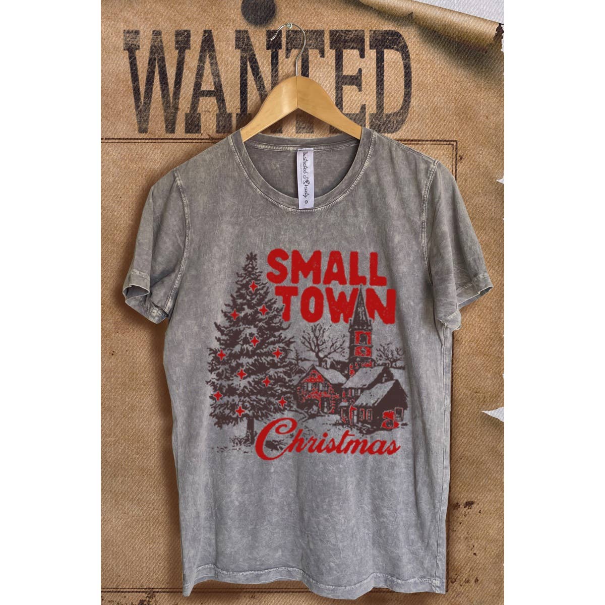 Small Town  Christmas Vintage  Mineral Wash  Graphic  Tee Hoodie, Sweatshirt | PodTeesHub.com