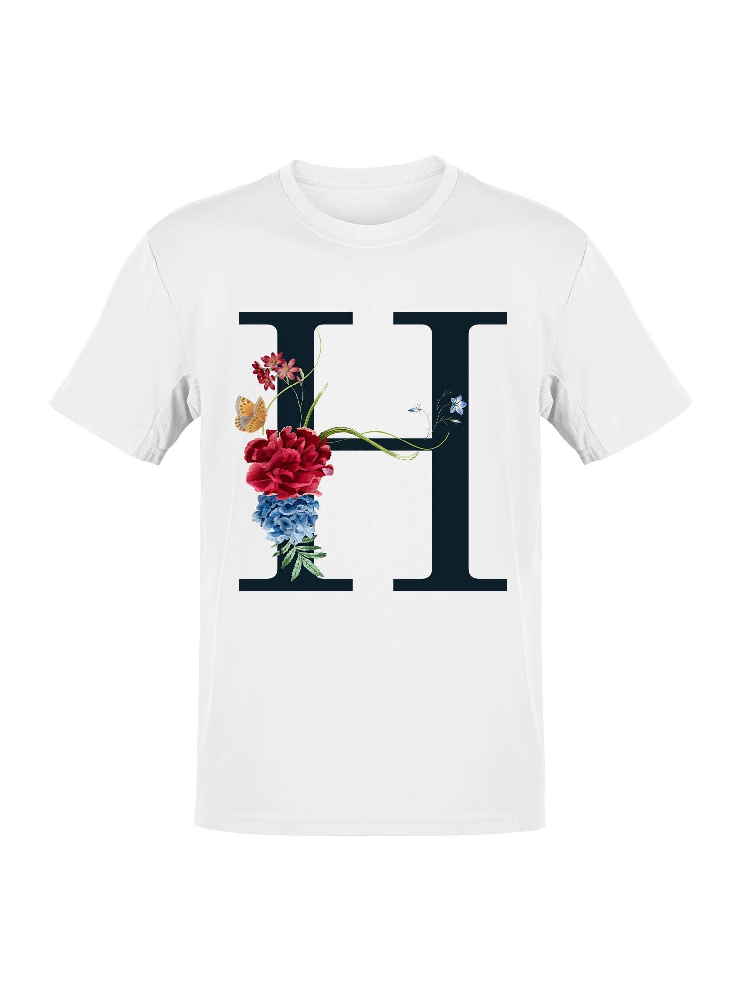 Floral Letter "H" Design Women's T-Shirt Hoodie, Sweatshirt | PodTeesHub.com